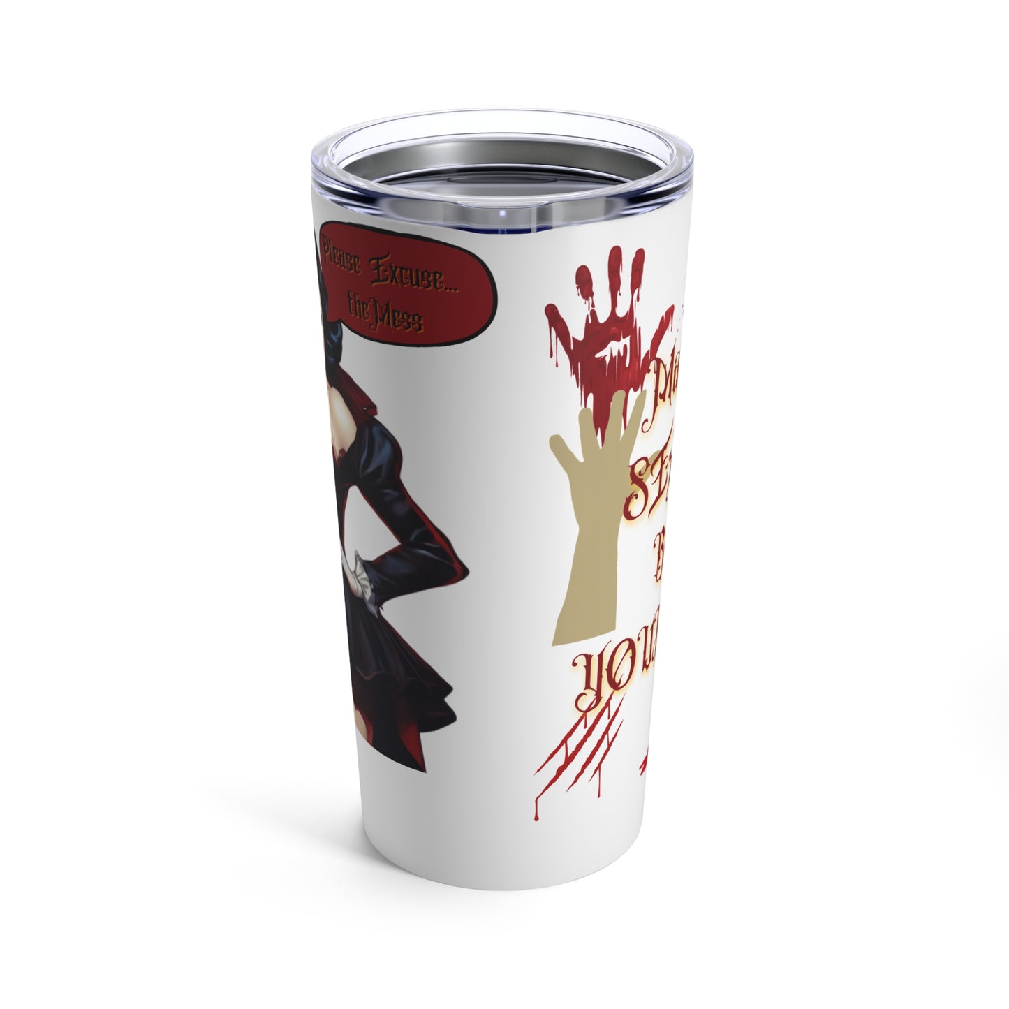 Halloween Vampire Pinup Tumbler 20oz - Gothic Drinkware for Fright Night