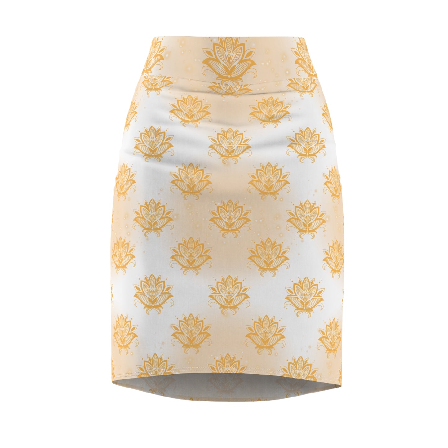 Glimmering Lotus Skirt, Women's Fashion, Elegant Floral Pattern, Casual Office