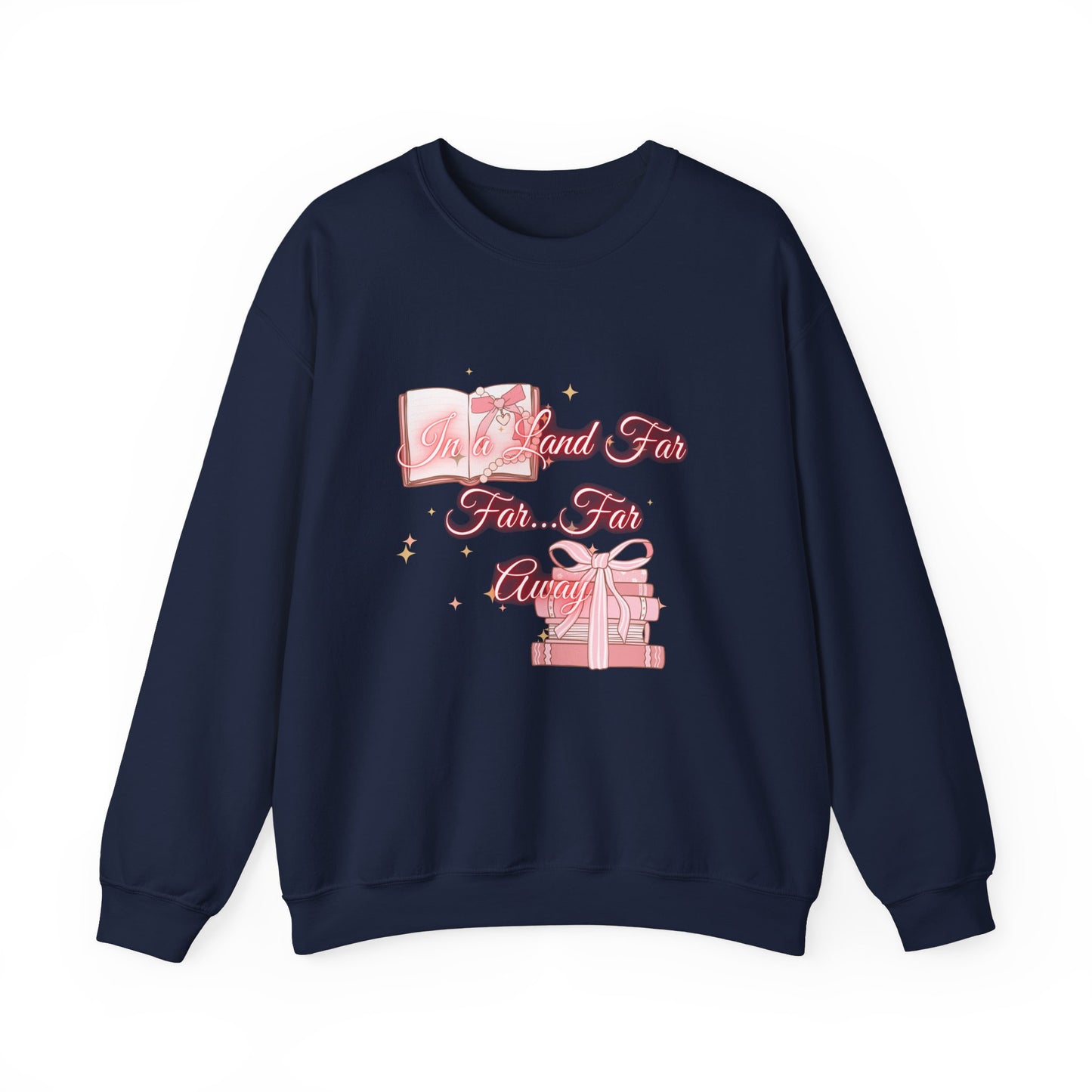Far Away Fairytales Unisex Heavy Blend™ Crewneck Sweatshirt, Cozy Winter Wear, Fairytales Clothing, Storybook Fashion, Gift For Book Lovers
