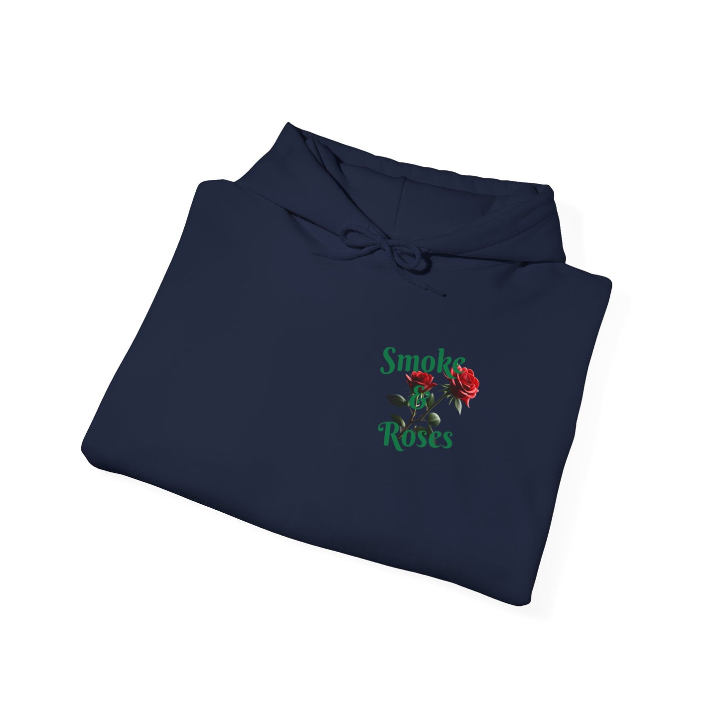 Smoke & Roses Heavy Blend™ Hooded Sweatshirt, Unique Handmade Design, Streetwear Fashion, Street Style, Hip Hop Style, Fashionable Hoodie