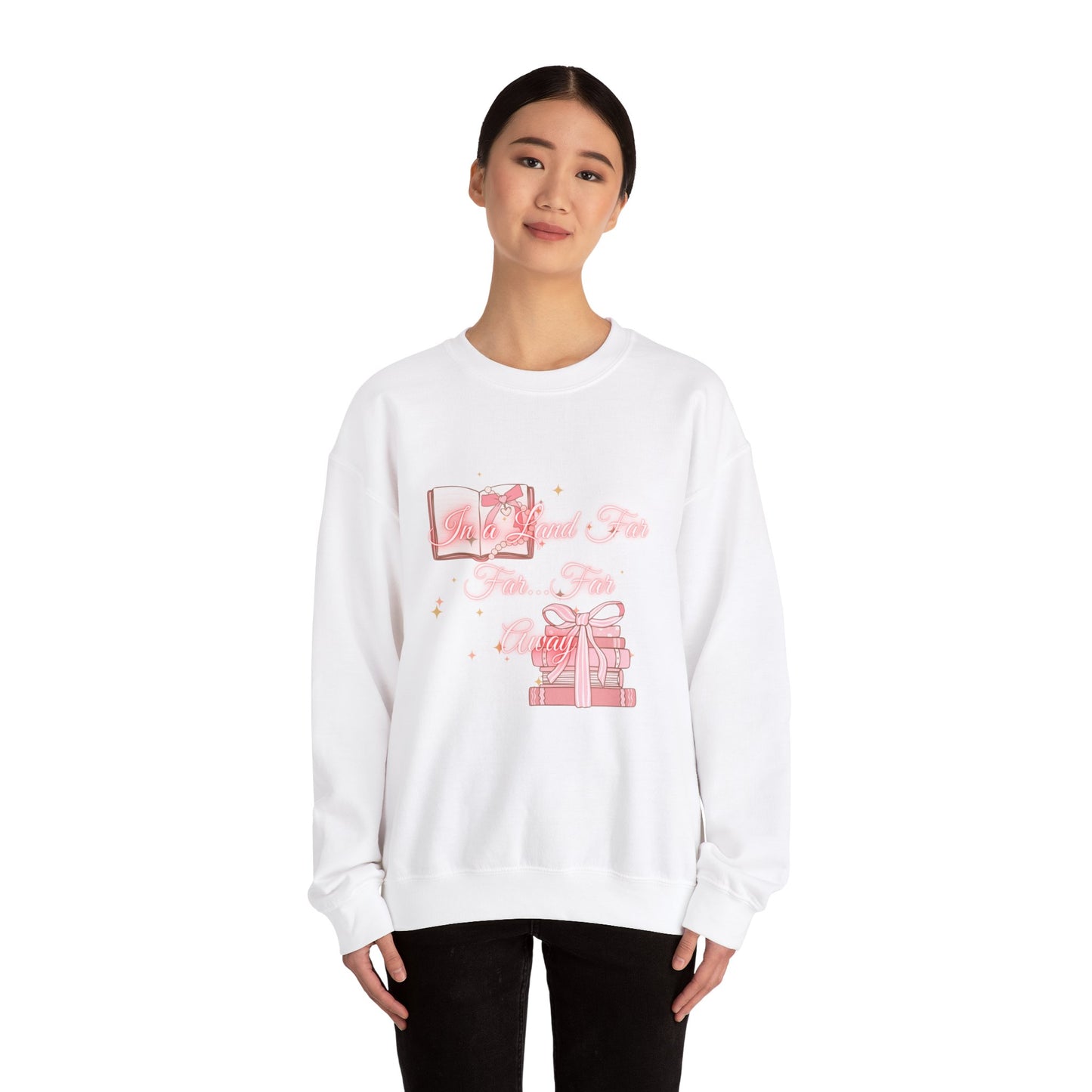 Far Away Fairytales Unisex Heavy Blend™ Crewneck Sweatshirt, Cozy Winter Wear, Fairytales Clothing, Storybook Fashion, Gift For Book Lovers