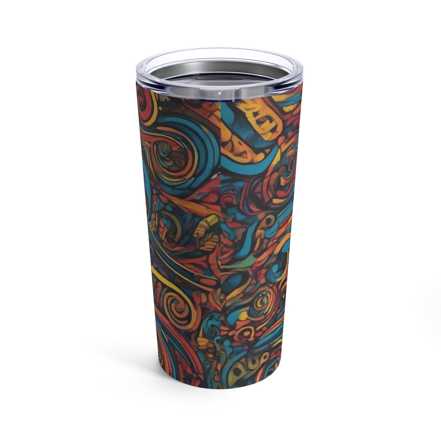 Art Tumbler 20oz - Van Gogh Color Waves Hand Painted Drinkware, Art Inspired Gift