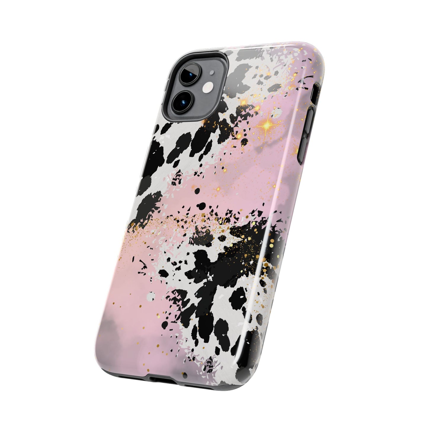 Pink Cow Print Tough Phone Case, Cute and Durable Phone Cover, Cute Phone Cover, Gift For Her, Phone Protection, Stylish Phone Accessory, Animal Print Phone Case, Cow Print Accessories