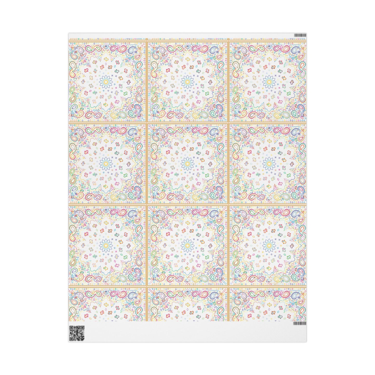 Rainbow Paisley Wrapping Papers Colorful Gift Wrap for Birthdays, Holidays,