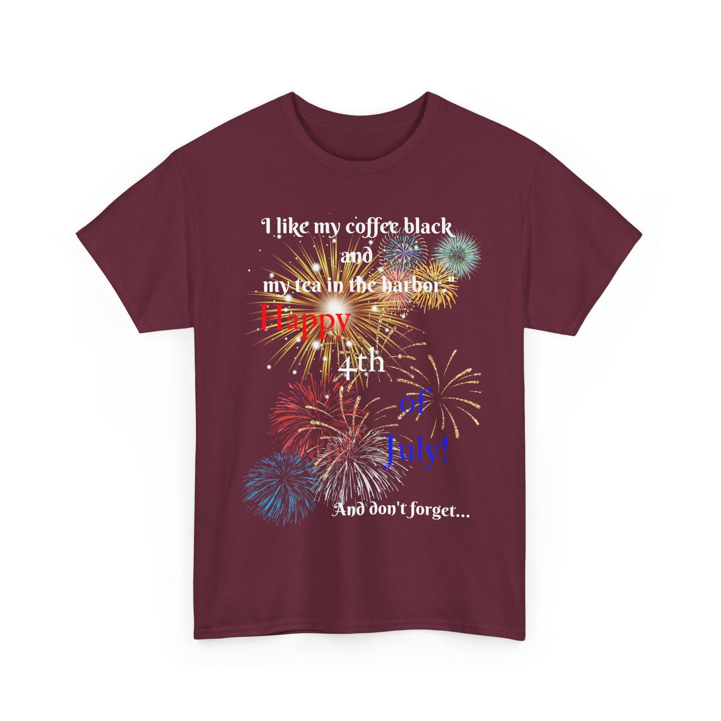 Coffee vs Tea and Liberty Unisex Shirt, Patriotic Celebration Apparel, Family Heavy Cotton Tee