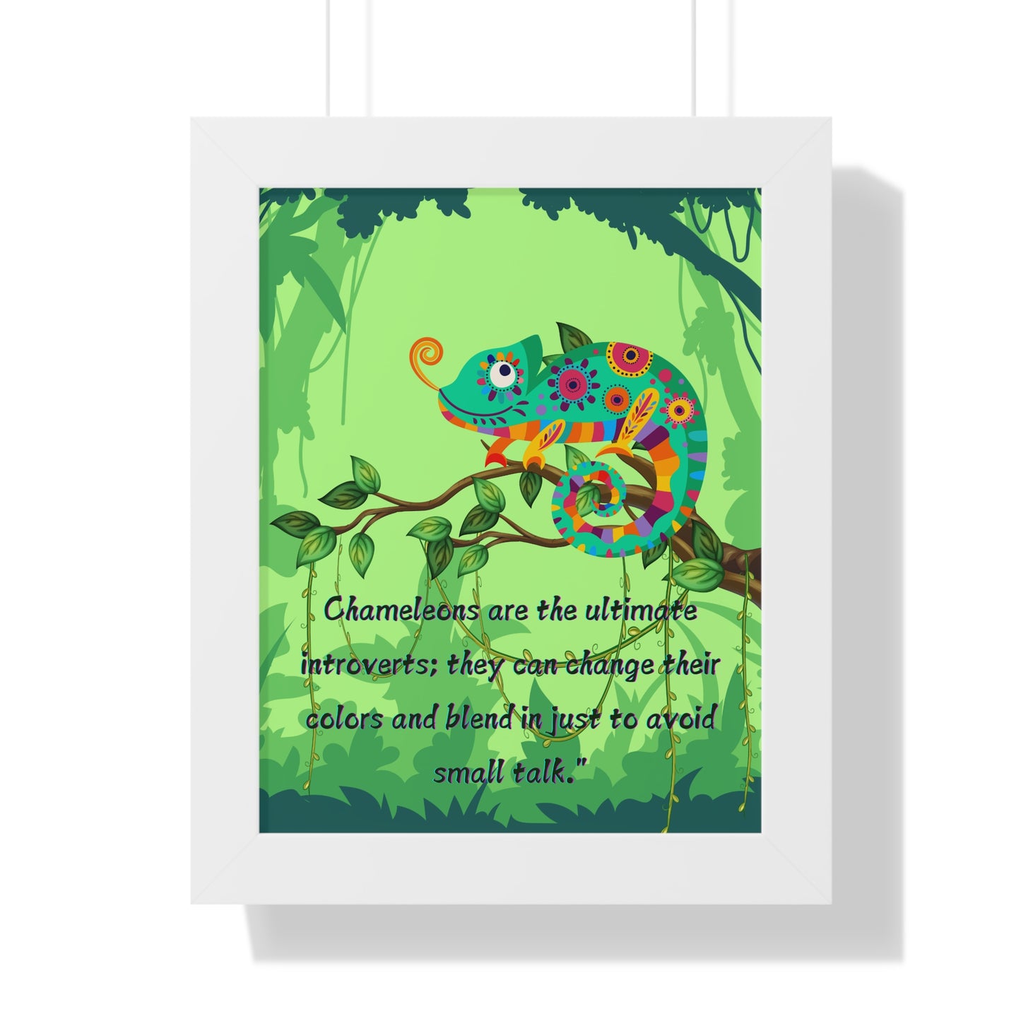 Vertical Poster, Chameleon Introvert in Amazon Rainforest,