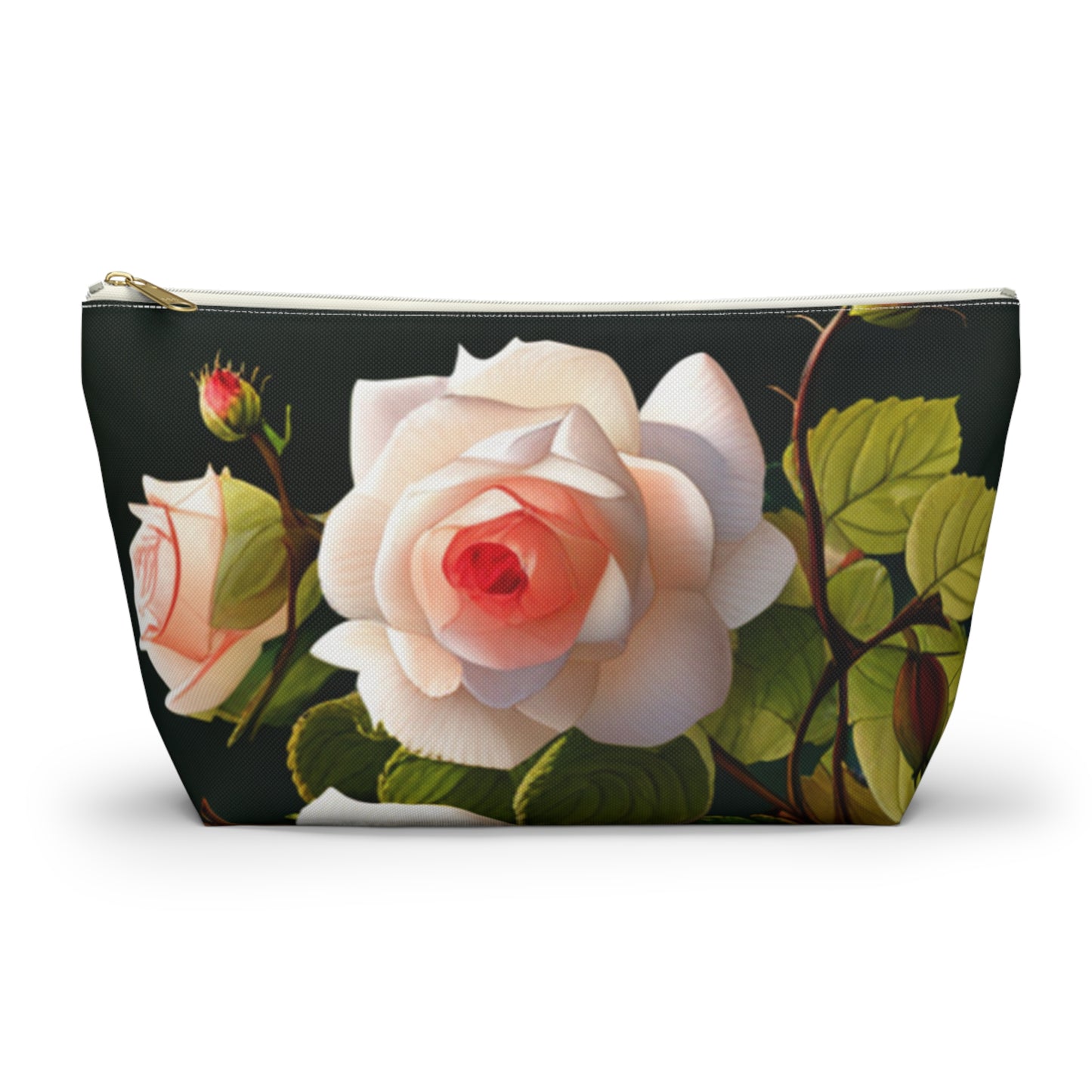 English Roses Accessory Pouch with T-bottom, Floral Makeup Bag, Travel Organizer