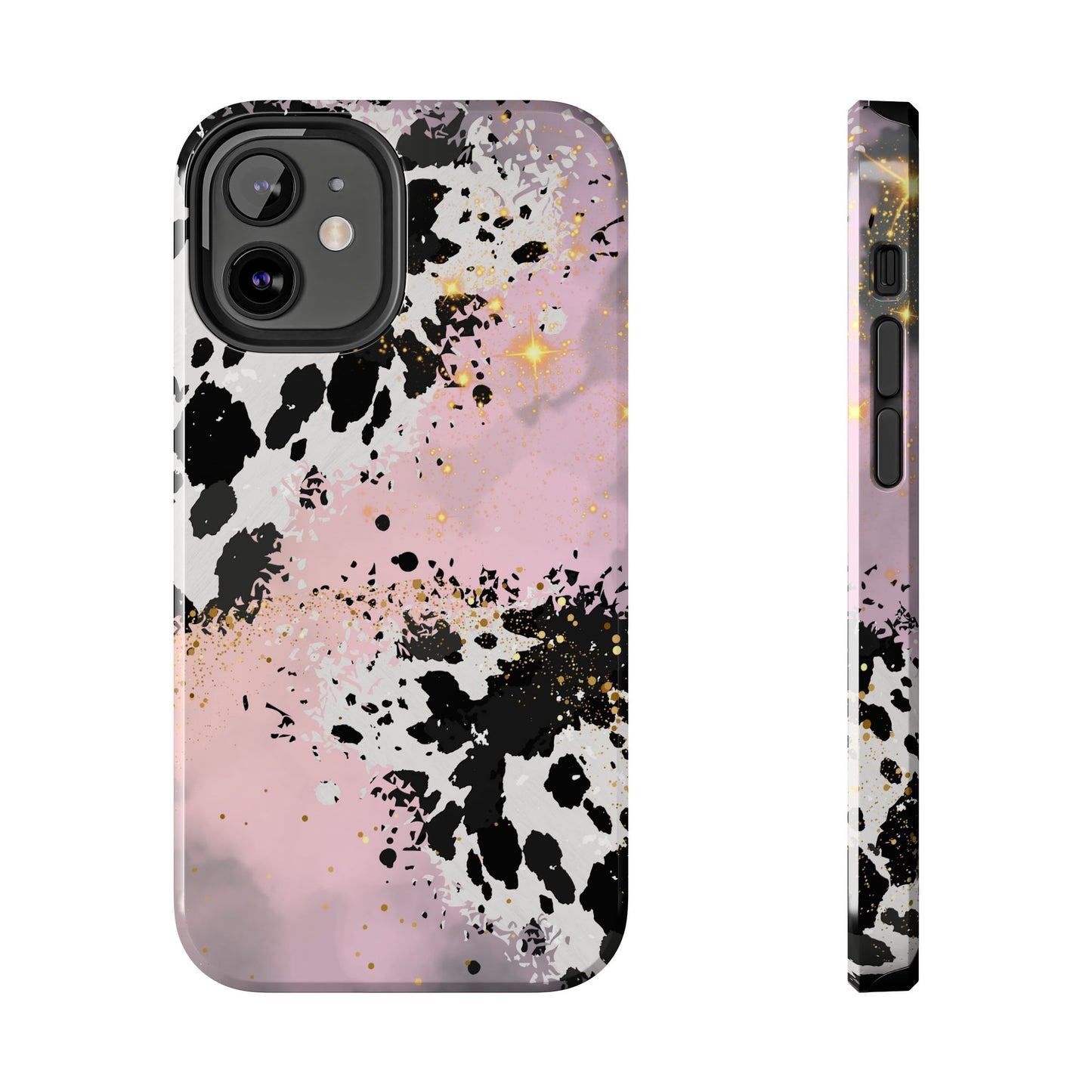 Pink Cow Print Tough Phone Case, Cute and Durable Phone Cover, Cute Phone Cover, Gift For Her, Phone Protection, Stylish Phone Accessory, Animal Print Phone Case, Cow Print Accessories
