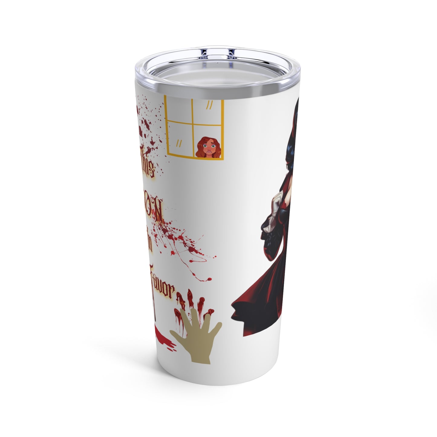 Halloween Vampire Pinup Tumbler 20oz - Gothic Drinkware for Fright Night