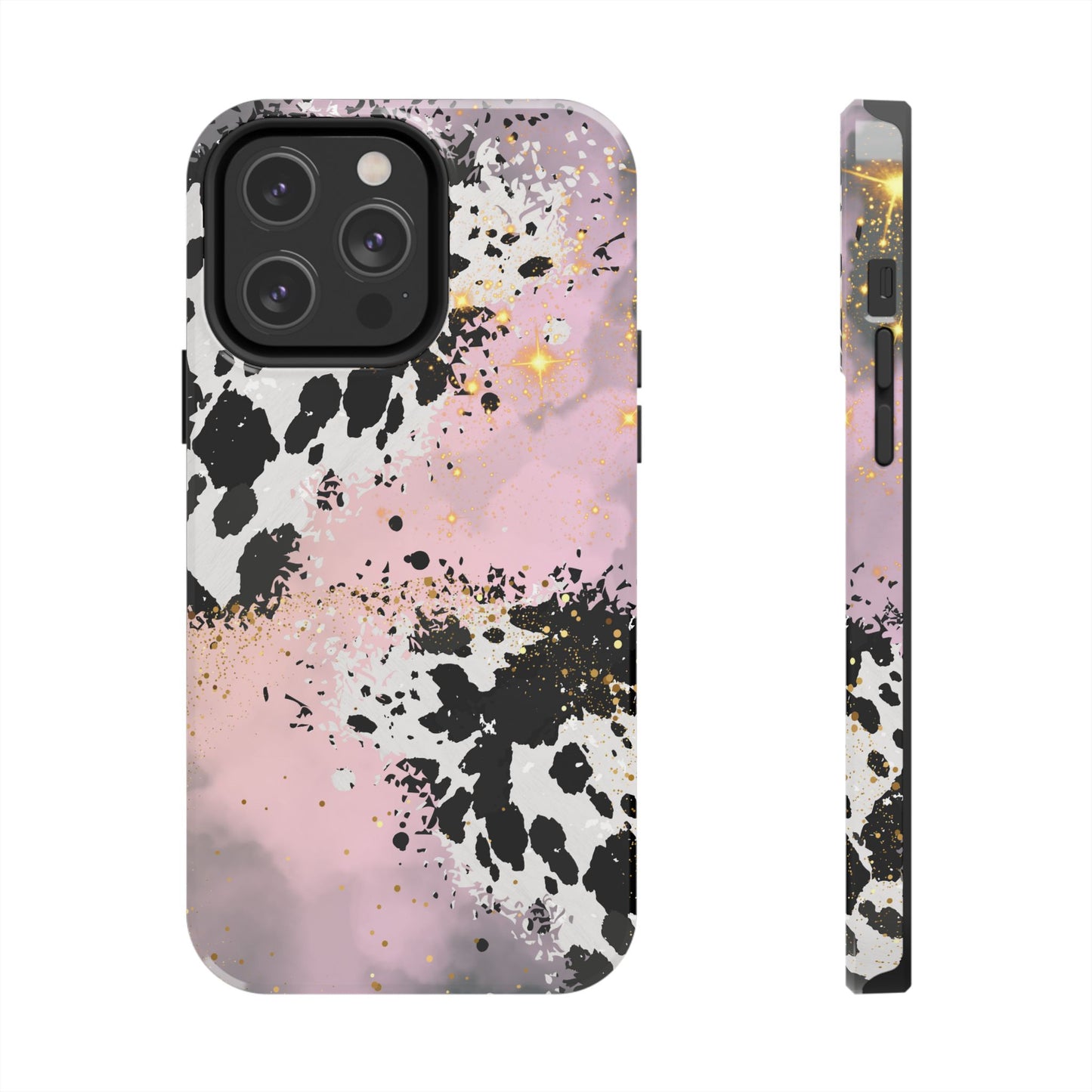 Pink Cow Print Tough Phone Case, Cute and Durable Phone Cover, Cute Phone Cover, Gift For Her, Phone Protection, Stylish Phone Accessory, Animal Print Phone Case, Cow Print Accessories