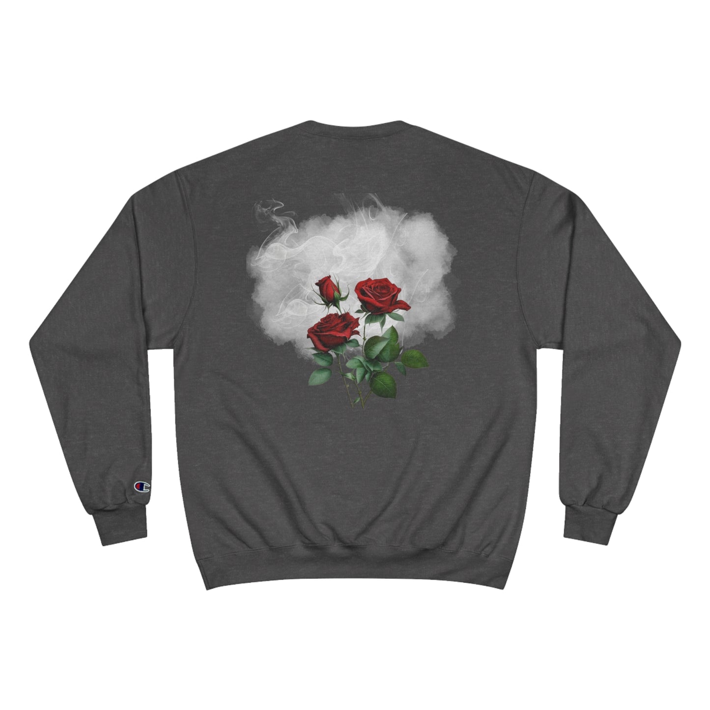 Smoke & Roses Champion Sweatshirt, Vintage Inspired Streetwear, Graphic Sweatshirt, Urban Fashion, Winter Fashion, Fall Clothing, Retro Clothing, Gift For Her, Holiday Gift, Gift For Him