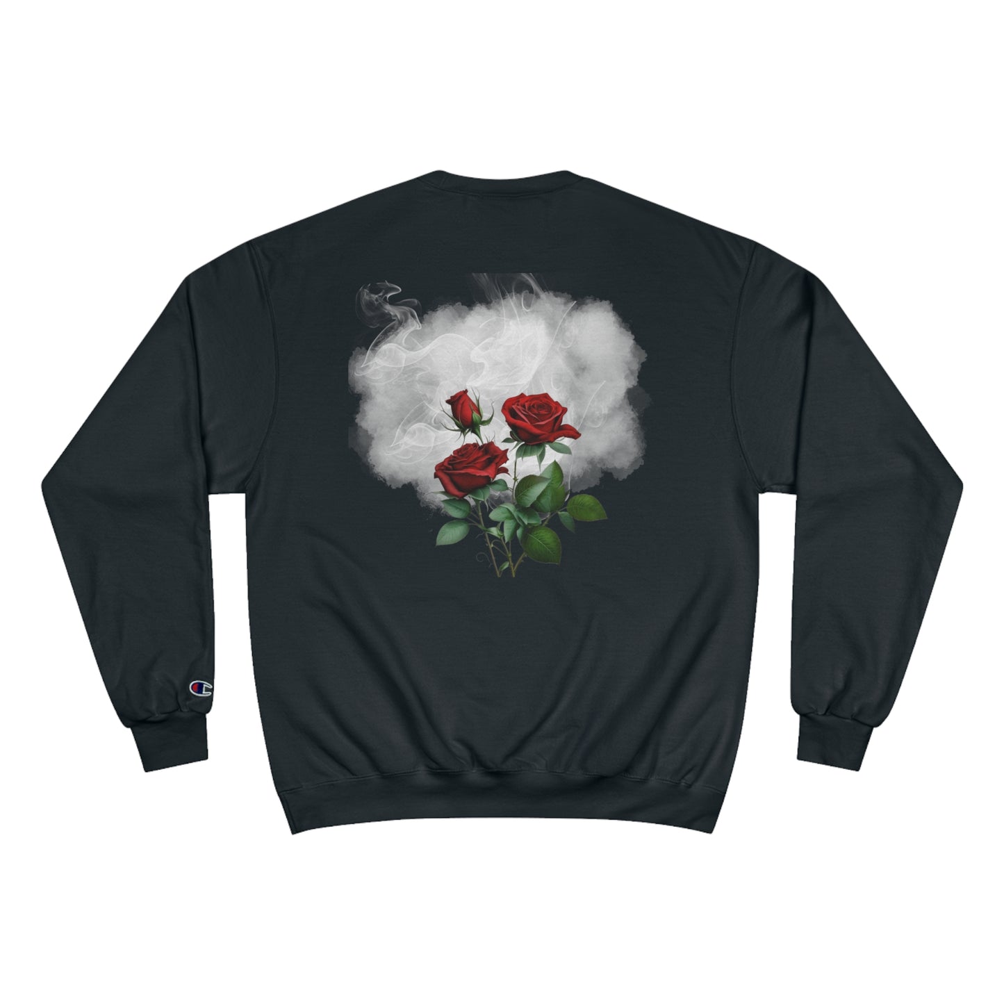 Smoke & Roses Champion Sweatshirt, Vintage Inspired Streetwear, Graphic Sweatshirt, Urban Fashion, Winter Fashion, Fall Clothing, Retro Clothing, Gift For Her, Holiday Gift, Gift For Him
