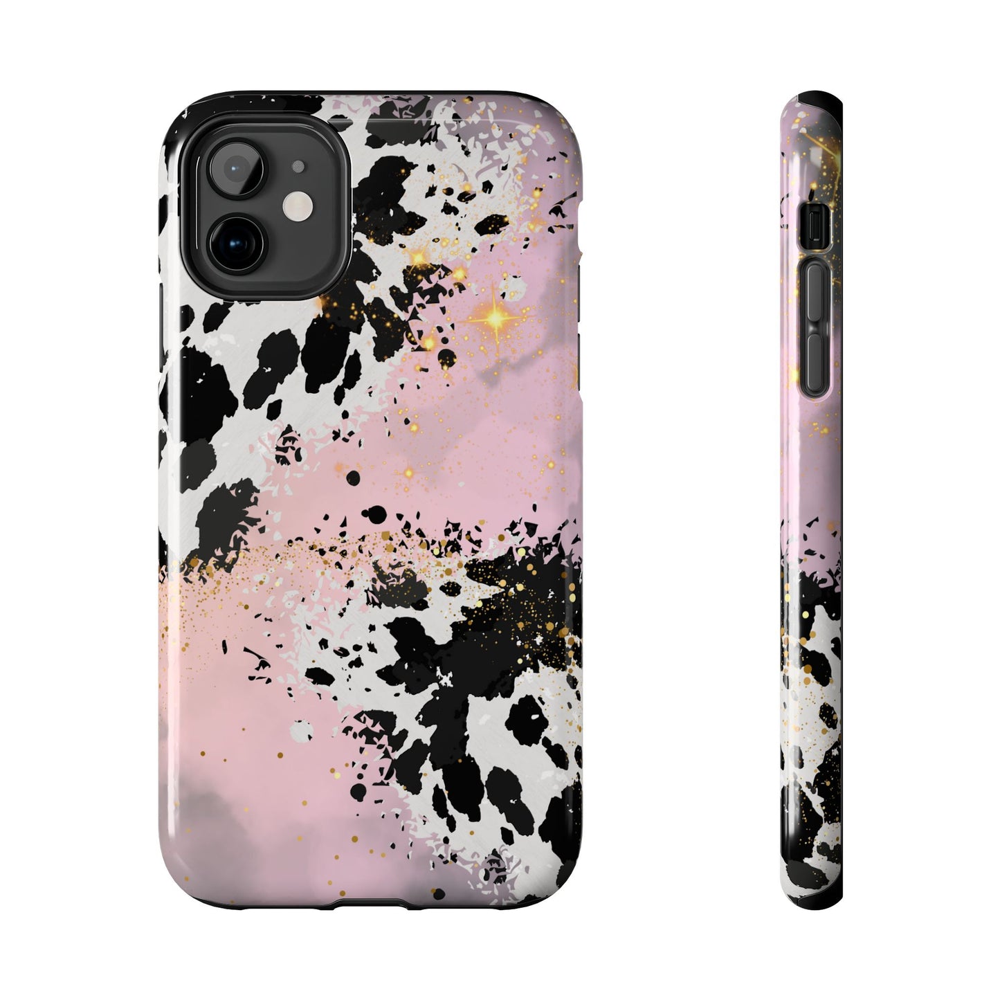 Pink Cow Print Tough Phone Case, Cute and Durable Phone Cover, Cute Phone Cover, Gift For Her, Phone Protection, Stylish Phone Accessory, Animal Print Phone Case, Cow Print Accessories