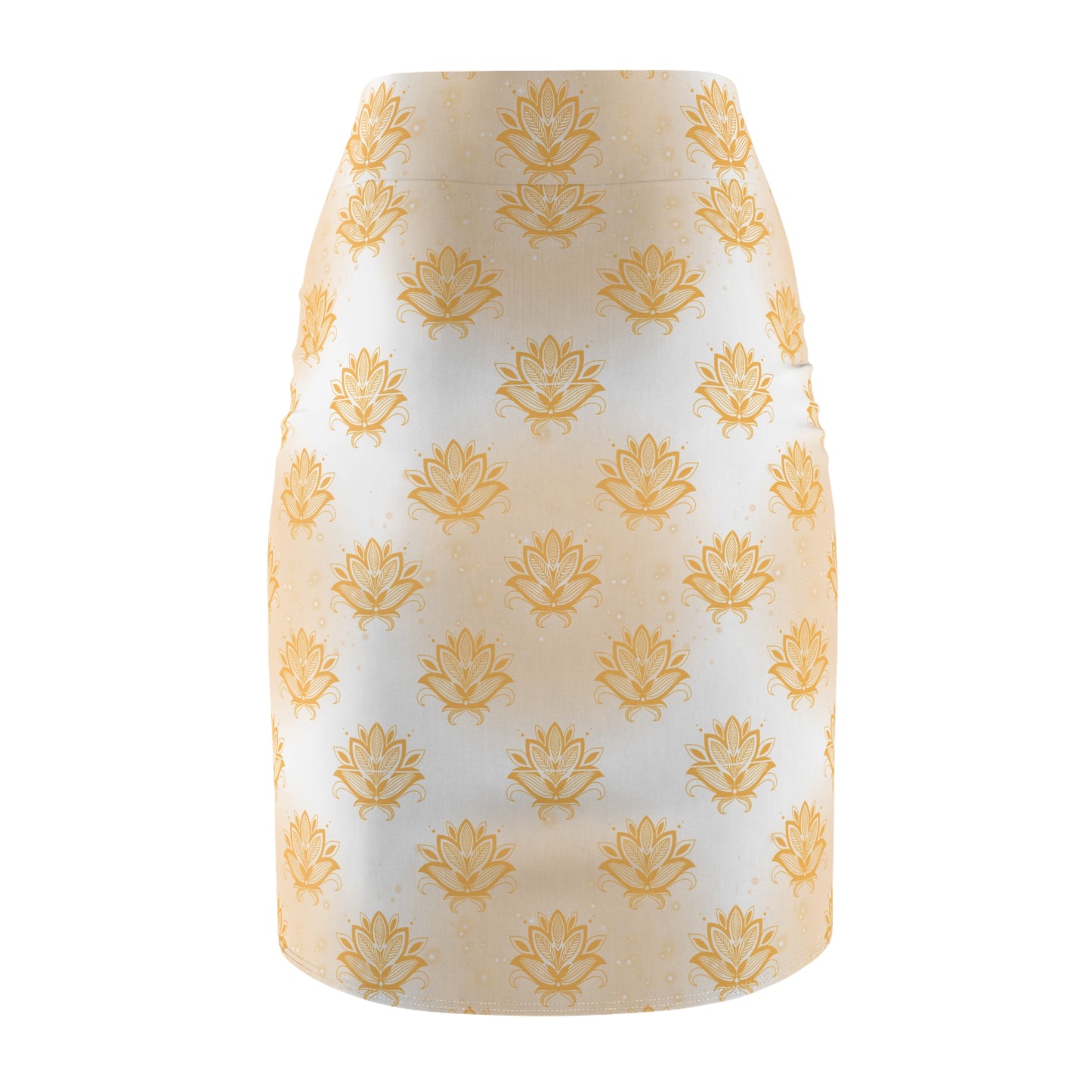 Glimmering Lotus Skirt, Women's Fashion, Elegant Floral Pattern, Casual Office
