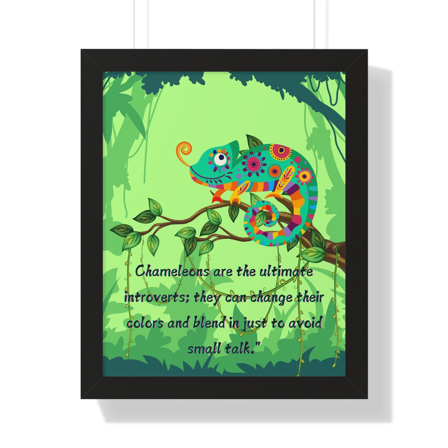Vertical Poster, Chameleon Introvert in Amazon Rainforest,