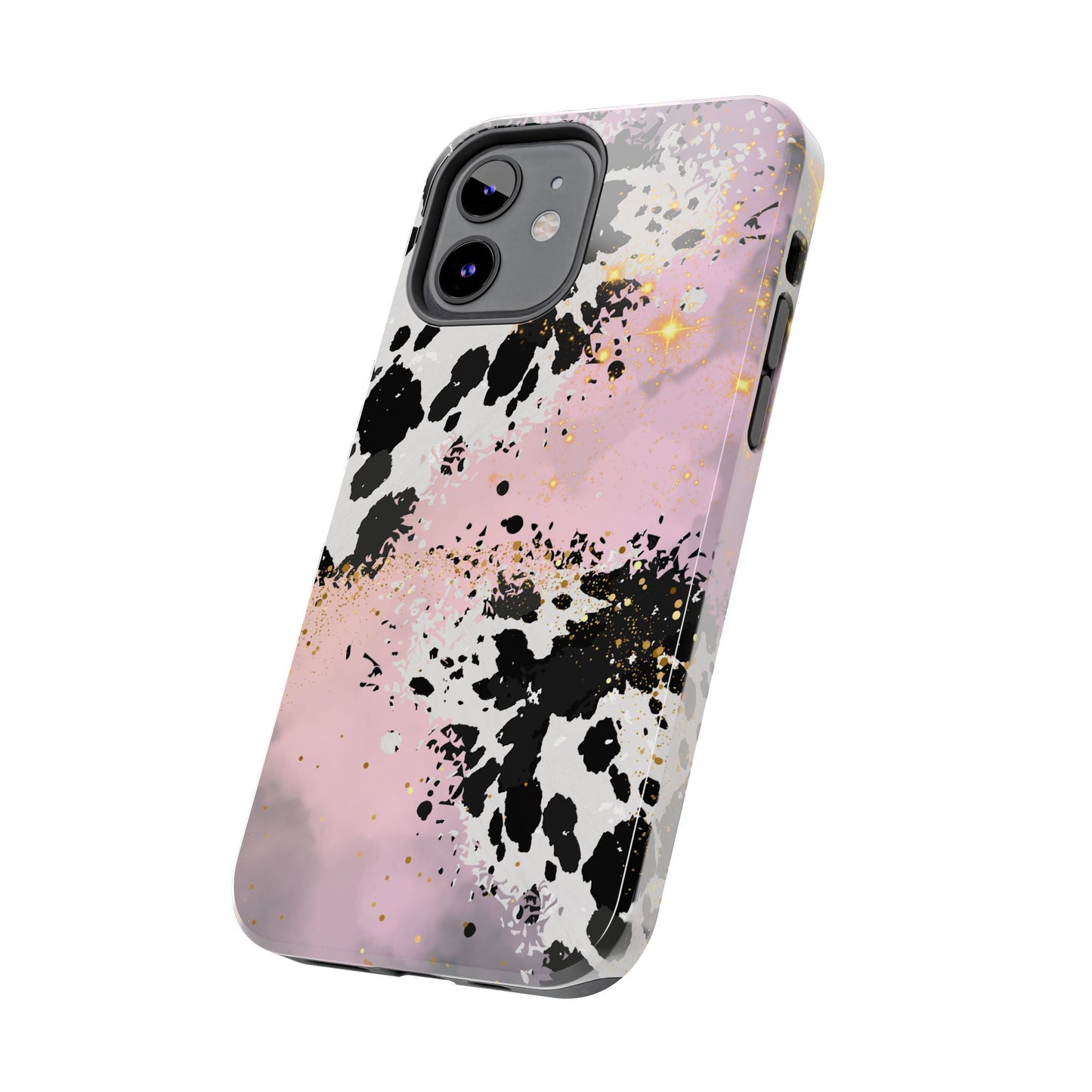 Pink Cow Print Tough Phone Case, Cute and Durable Phone Cover, Cute Phone Cover, Gift For Her, Phone Protection, Stylish Phone Accessory, Animal Print Phone Case, Cow Print Accessories