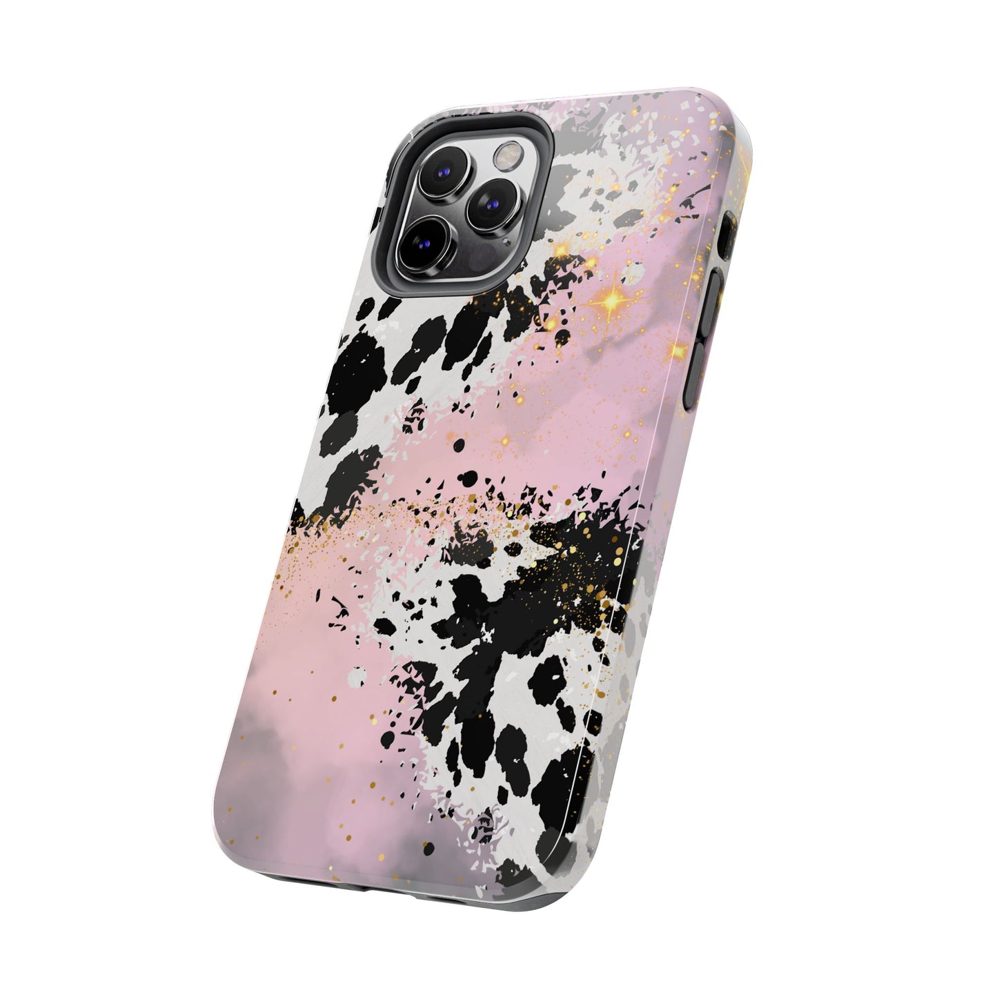Pink Cow Print Tough Phone Case, Cute and Durable Phone Cover, Cute Phone Cover, Gift For Her, Phone Protection, Stylish Phone Accessory, Animal Print Phone Case, Cow Print Accessories