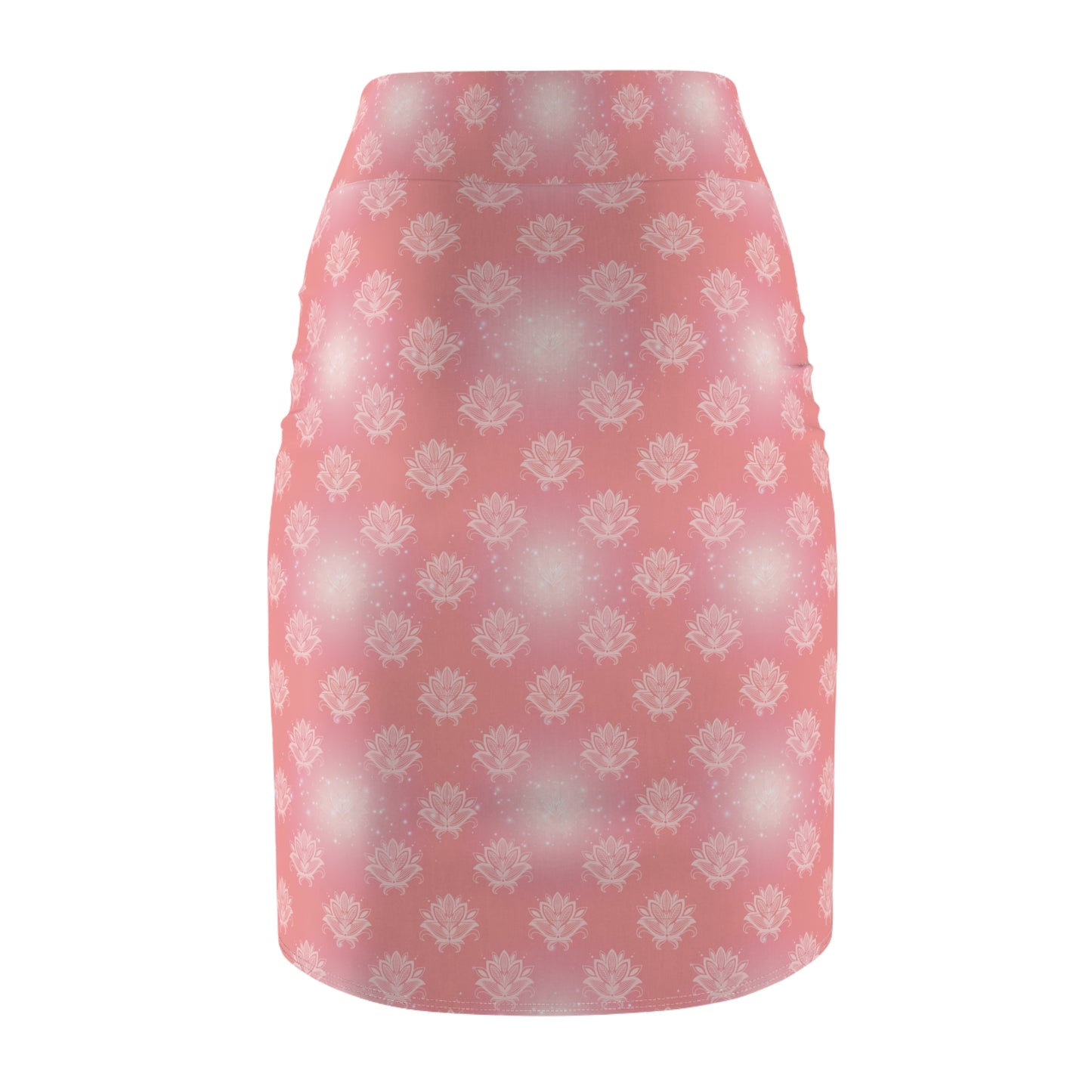 Glimmering Pink Lotus Women's Pencil Skirt, Office Wear, Casual Stretchy Stylish Skirt - Fashion Trendy, Work, Business, Everyday, Gift