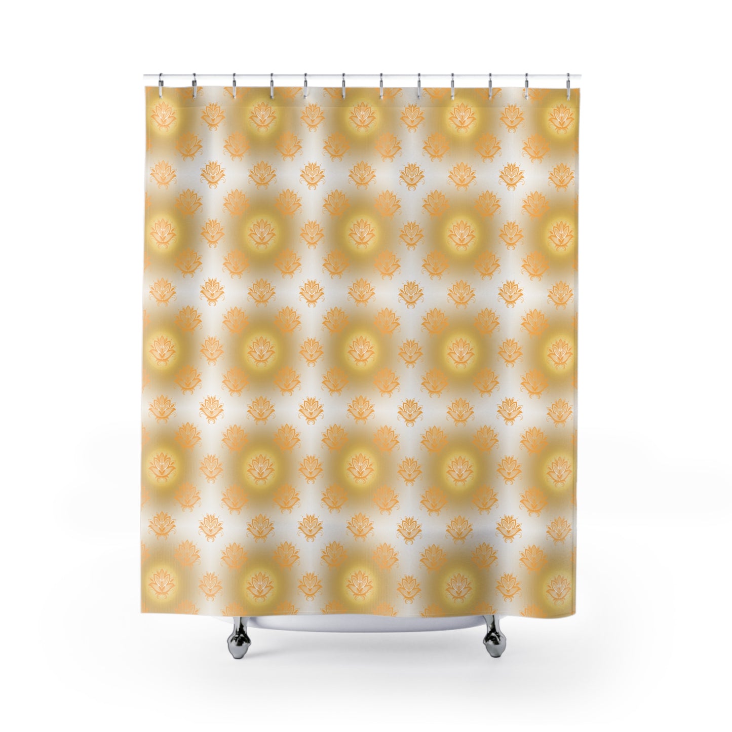 White Lotus Shower Curtains - Elegant Bathroom Decor