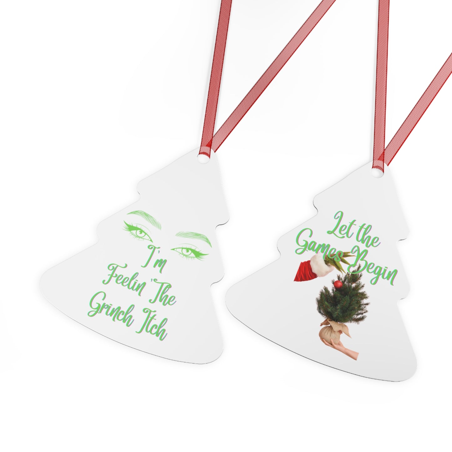 Grinch Itch Metal Ornaments - Perfect Gift for Christmas, Holiday Season, Festive Home Decor, Funny Christmas Ornament, Quirky Decoration