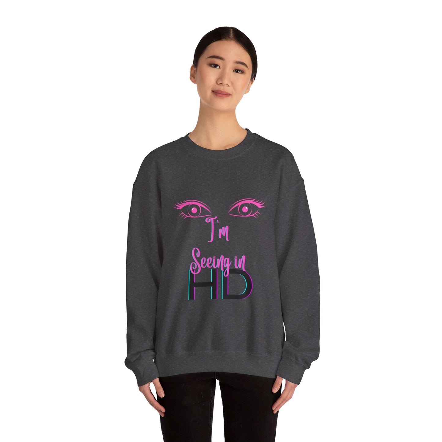 Seeing in HD Espresso Unisex Heavy Blend™ Crewneck Sweatshirt