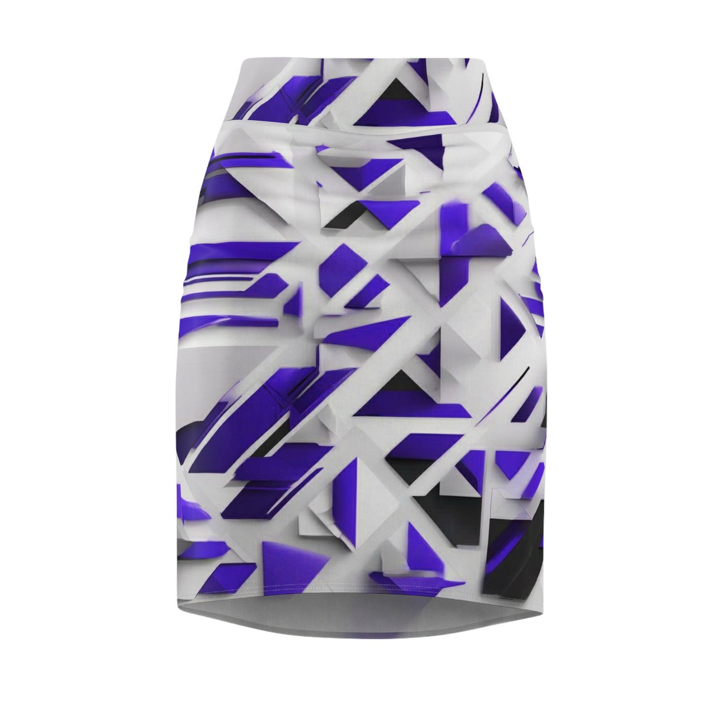 Generic Brand Blue Aztec Abstract Geometric Pencil Skirt Size XS-2XL