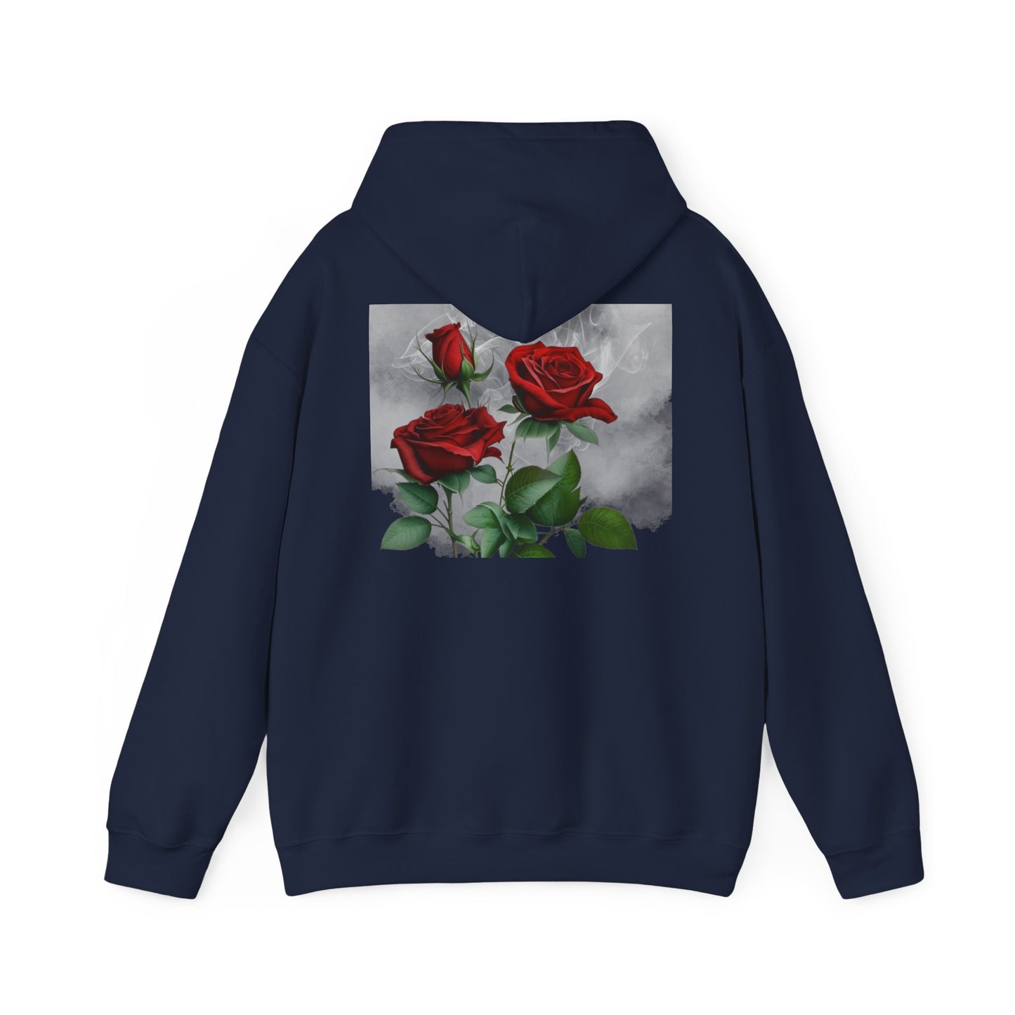 Smoke & Roses Heavy Blend™ Hooded Sweatshirt, Unique Handmade Design, Streetwear Fashion, Street Style, Hip Hop Style, Fashionable Hoodie