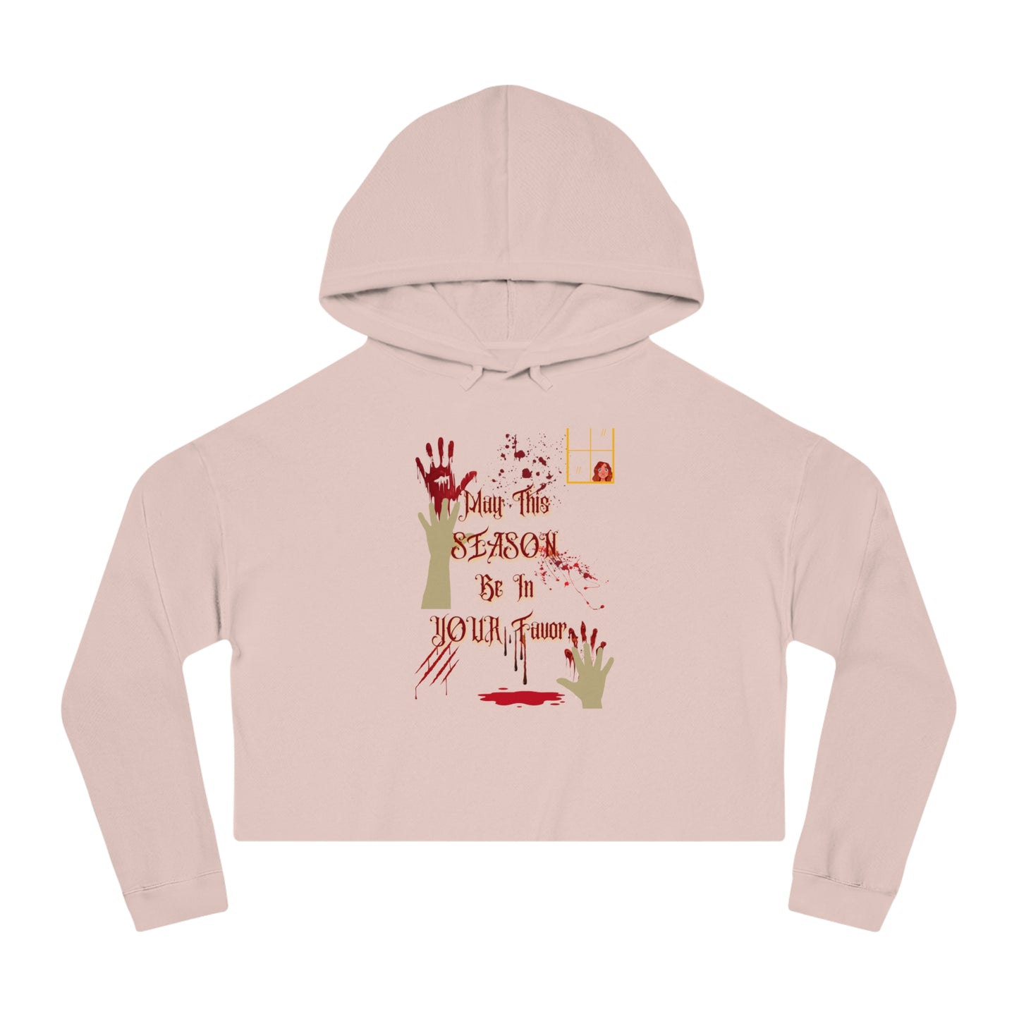 Halloween Favor Vampire Pinup Womens Cropped Hooded Sweatshirt Fright Night, Halloween, Fall, Vampire Lover Gift, Gothic Clothing, Pinup Style, Goth Girl Clothing