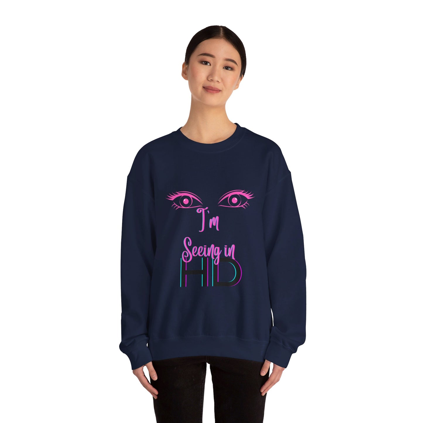 Seeing in HD Espresso Unisex Heavy Blend™ Crewneck Sweatshirt