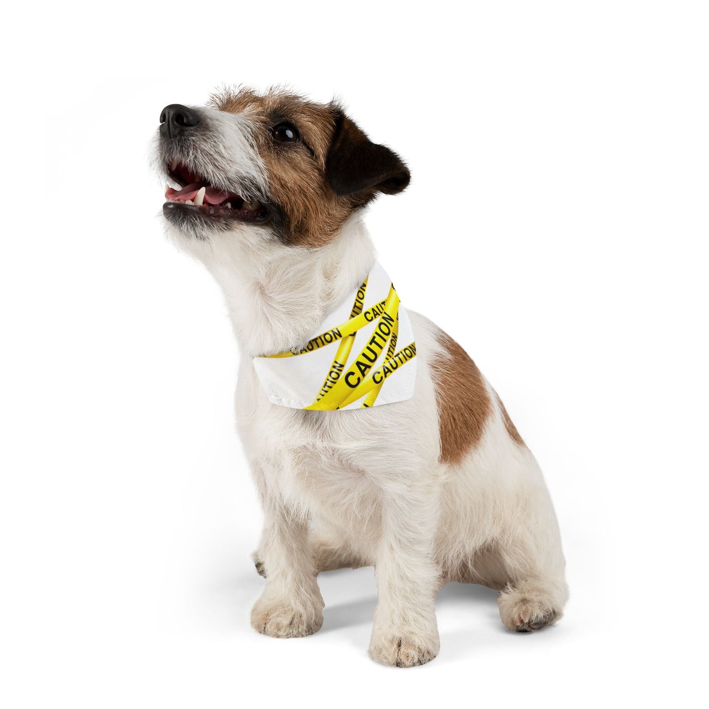 Caution Pet Bandana Collar, Safety Dog Bandana, Reflective Pet Collar, Safety Dog Bandana, Dog Safety Accessory, Pet Visibility Gear