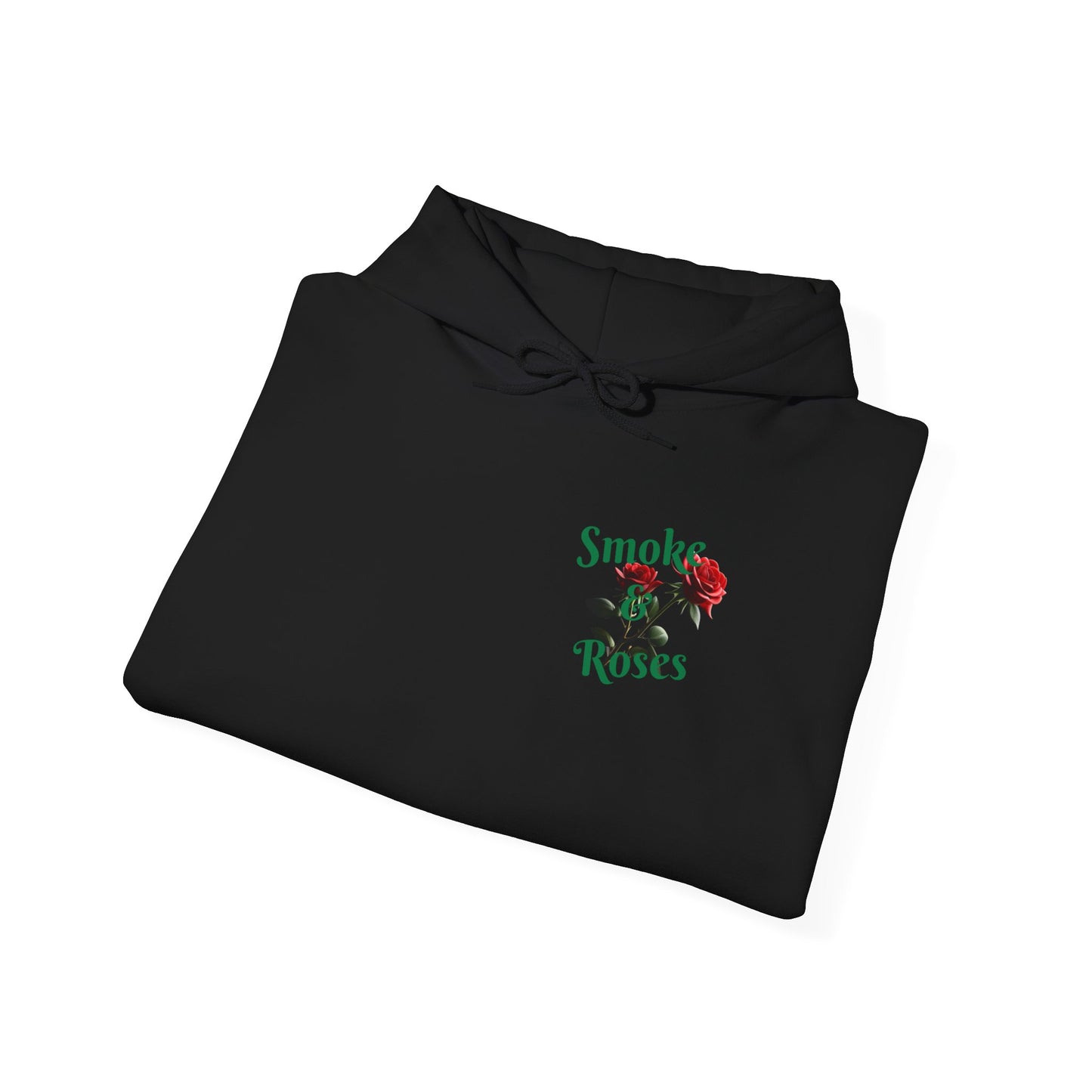Smoke & Roses Heavy Blend™ Hooded Sweatshirt, Unique Handmade Design, Streetwear Fashion, Street Style, Hip Hop Style, Fashionable Hoodie