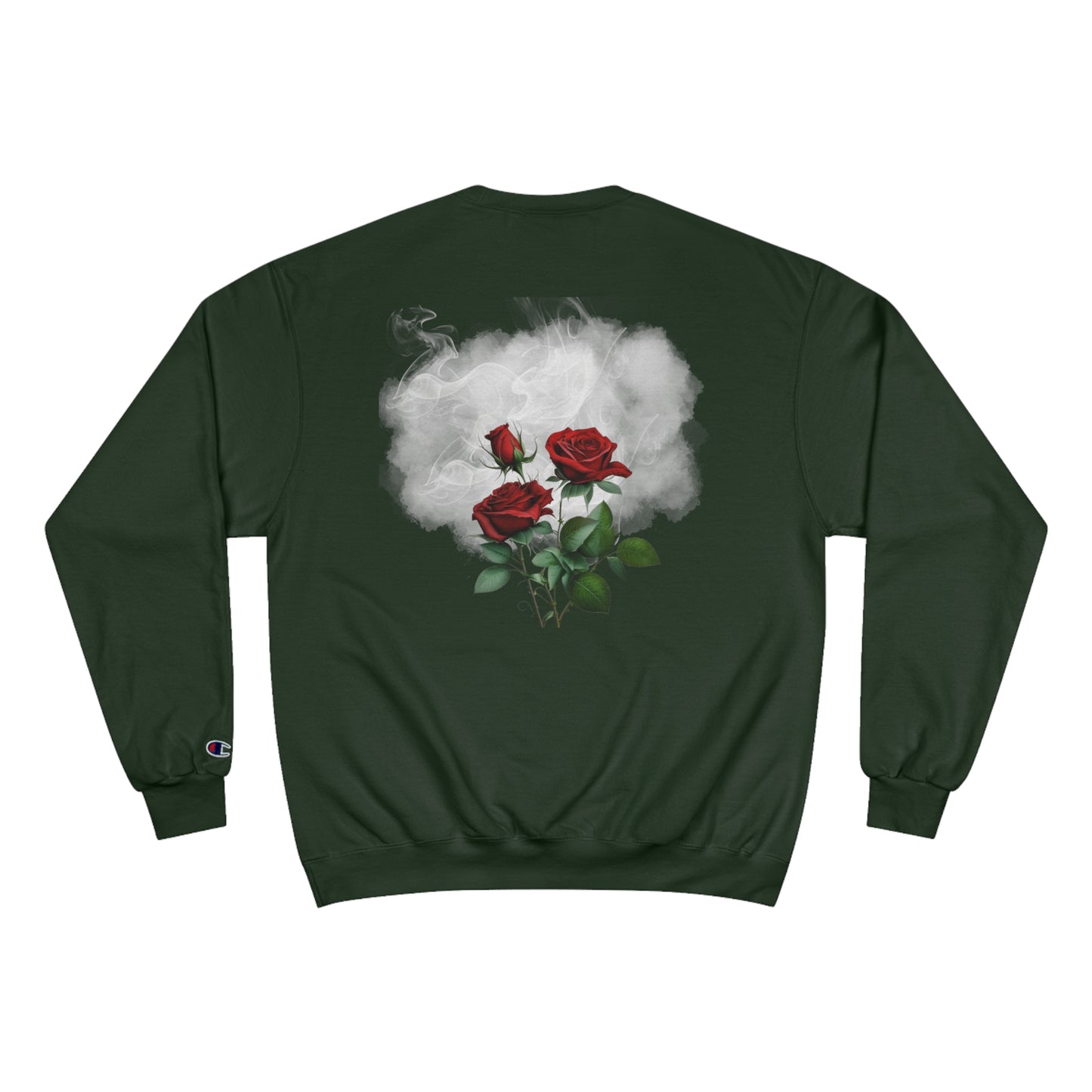 Smoke & Roses Champion Sweatshirt, Vintage Inspired Streetwear, Graphic Sweatshirt, Urban Fashion, Winter Fashion, Fall Clothing, Retro Clothing, Gift For Her, Holiday Gift, Gift For Him