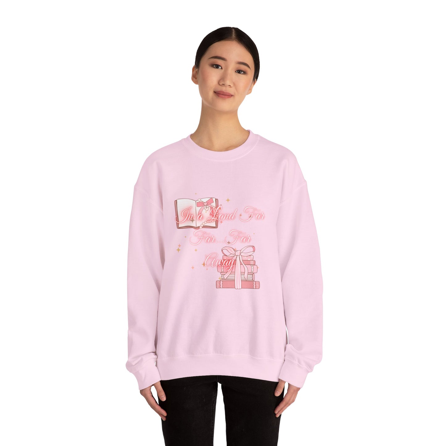 Far Away Fairytales Unisex Heavy Blend™ Crewneck Sweatshirt, Cozy Winter Wear, Fairytales Clothing, Storybook Fashion, Gift For Book Lovers