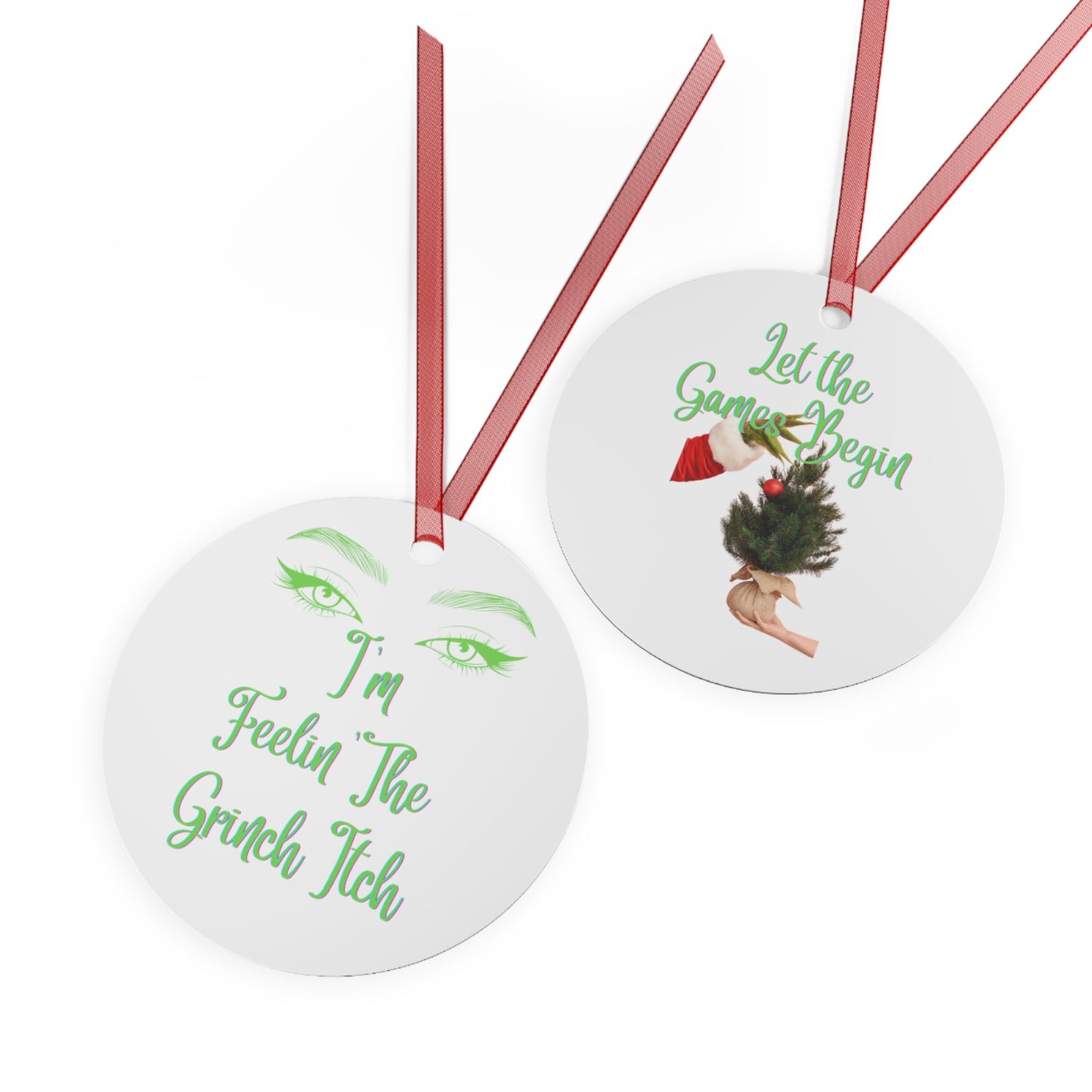 Grinch Itch Metal Ornaments - Perfect Gift for Christmas, Holiday Season, Festive Home Decor, Funny Christmas Ornament, Quirky Decoration