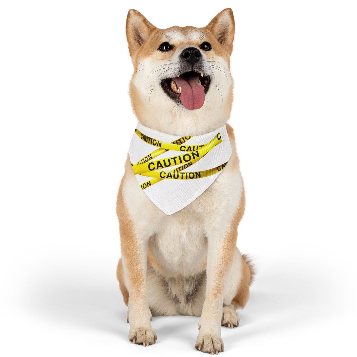 Caution Pet Bandana Collar, Safety Dog Bandana, Reflective Pet Collar, Safety Dog Bandana, Dog Safety Accessory, Pet Visibility Gear