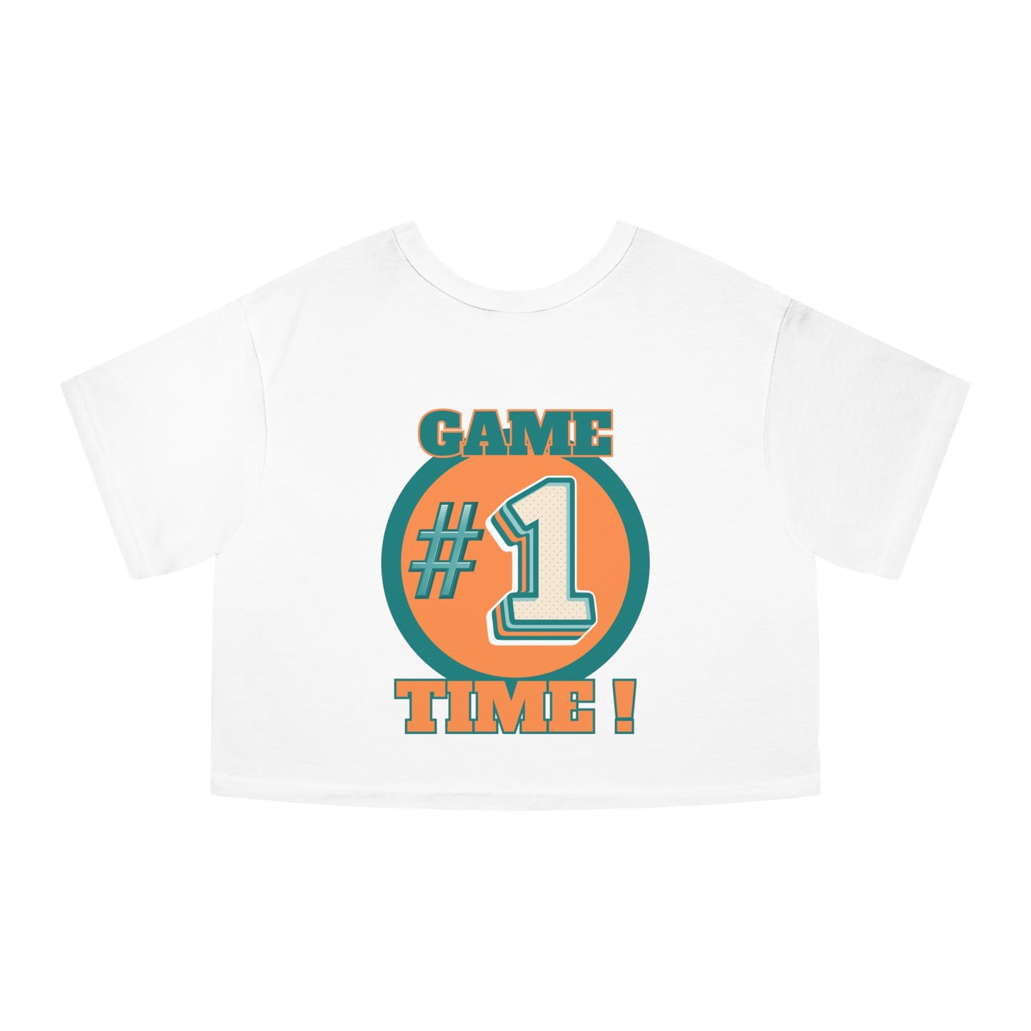 Miami Dolphins Game Time Champion Women's Heritage Cropped T-Shirt, Football NFL Inspired
