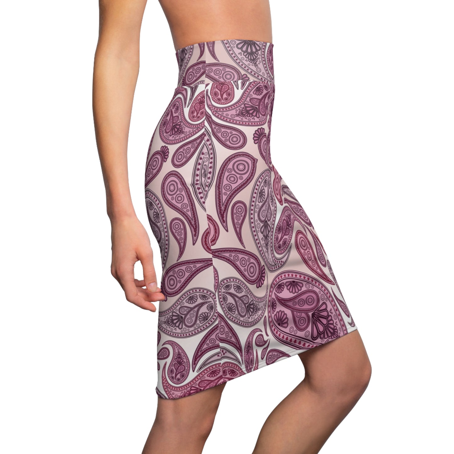Generic Brand Purple Paisley Women's Pencil Skirt Size XS, Sm, M, Lg. XL, 2XL