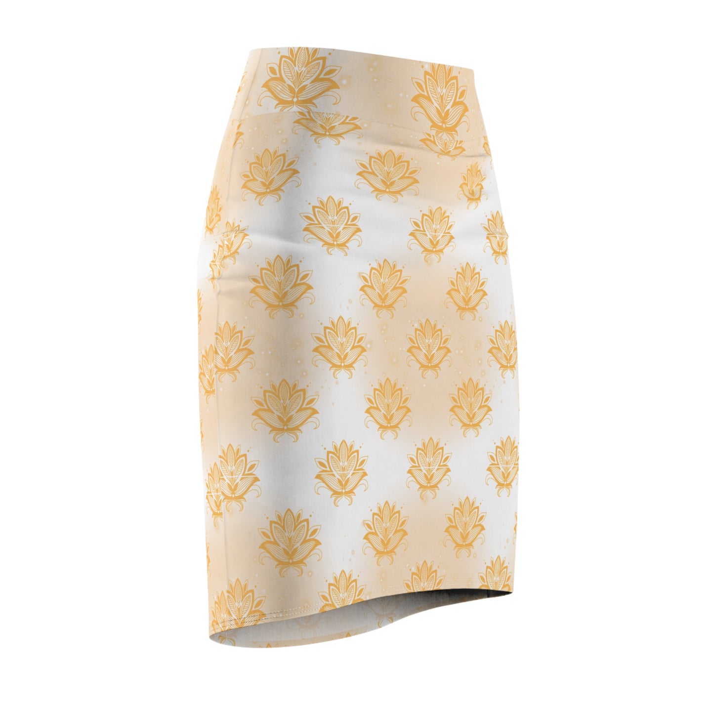 Glimmering Lotus Skirt, Women's Fashion, Elegant Floral Pattern, Casual Office