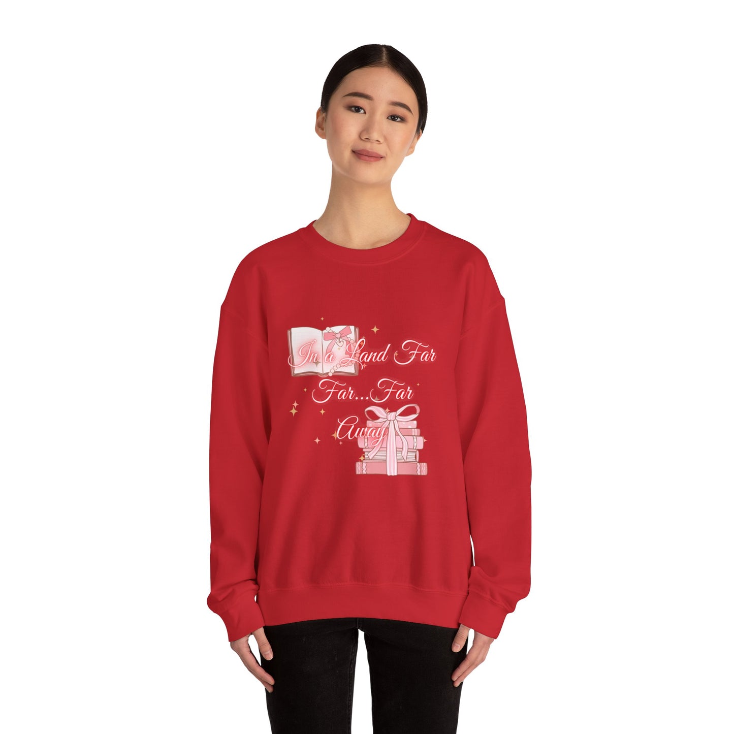 Far Away Fairytales Unisex Heavy Blend™ Crewneck Sweatshirt, Cozy Winter Wear, Fairytales Clothing, Storybook Fashion, Gift For Book Lovers