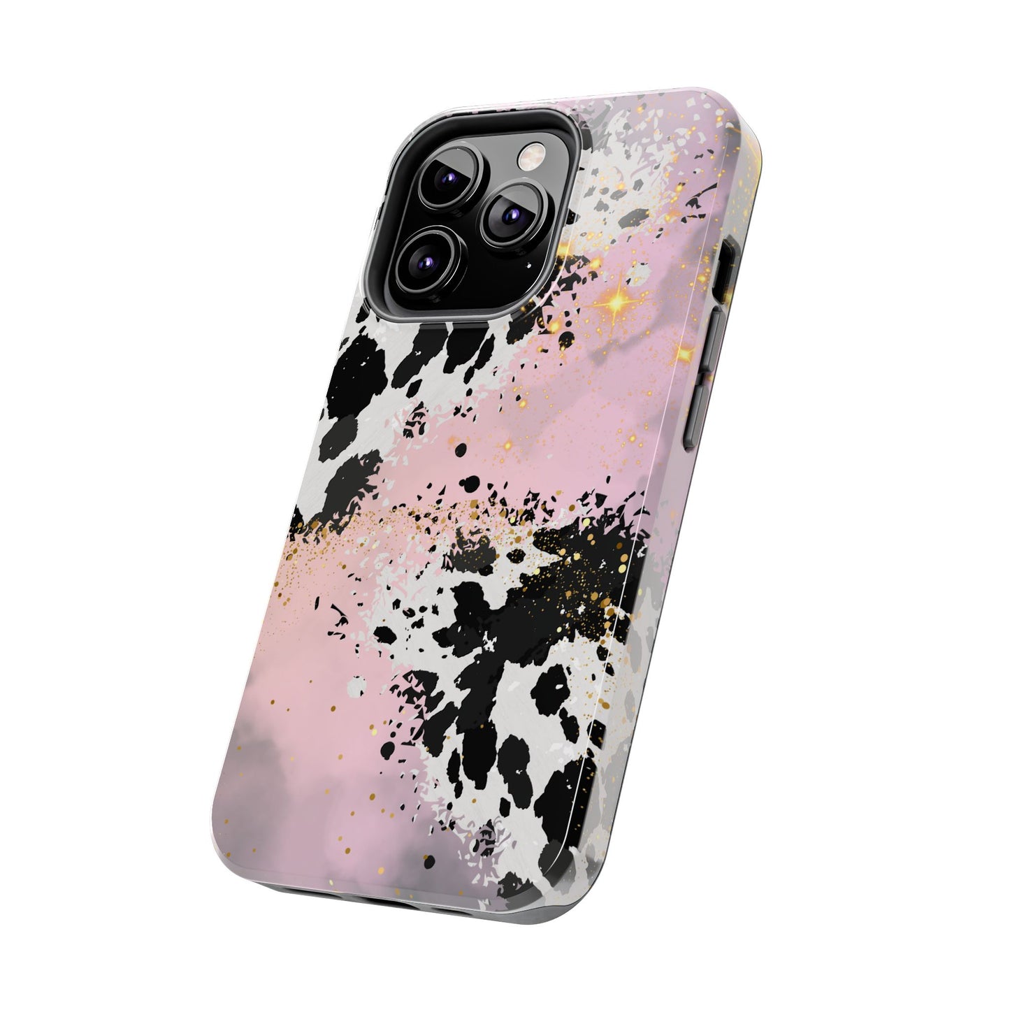 Pink Cow Print Tough Phone Case, Cute and Durable Phone Cover, Cute Phone Cover, Gift For Her, Phone Protection, Stylish Phone Accessory, Animal Print Phone Case, Cow Print Accessories