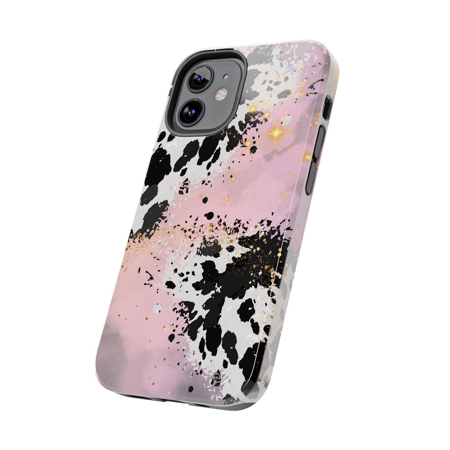 Pink Cow Print Tough Phone Case, Cute and Durable Phone Cover, Cute Phone Cover, Gift For Her, Phone Protection, Stylish Phone Accessory, Animal Print Phone Case, Cow Print Accessories