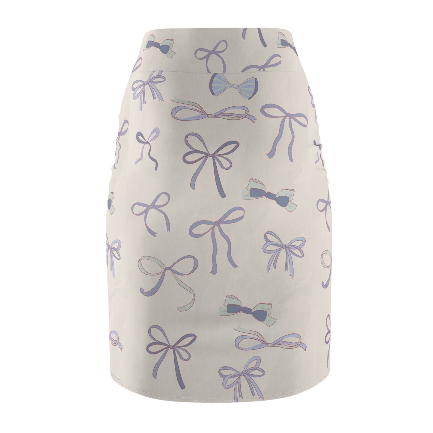Blue Coquette Women's Pencil Skirt XS-2XL Artistic Skirt,
