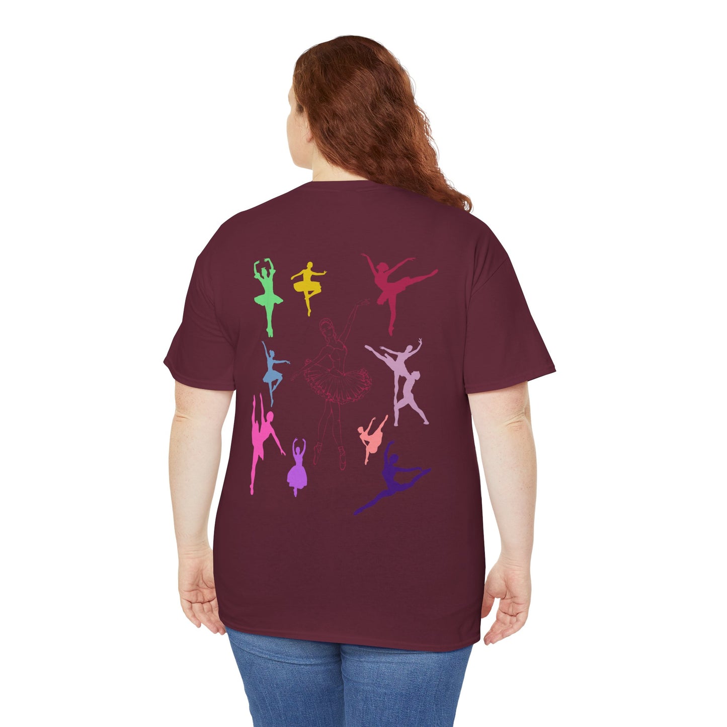 Dance First Think Later Unisex Ballet Heavy Cotton Tee, Ballet T-shirt, Dance Apparel, Ballet Lover Gift, Dance Studio Clothing
