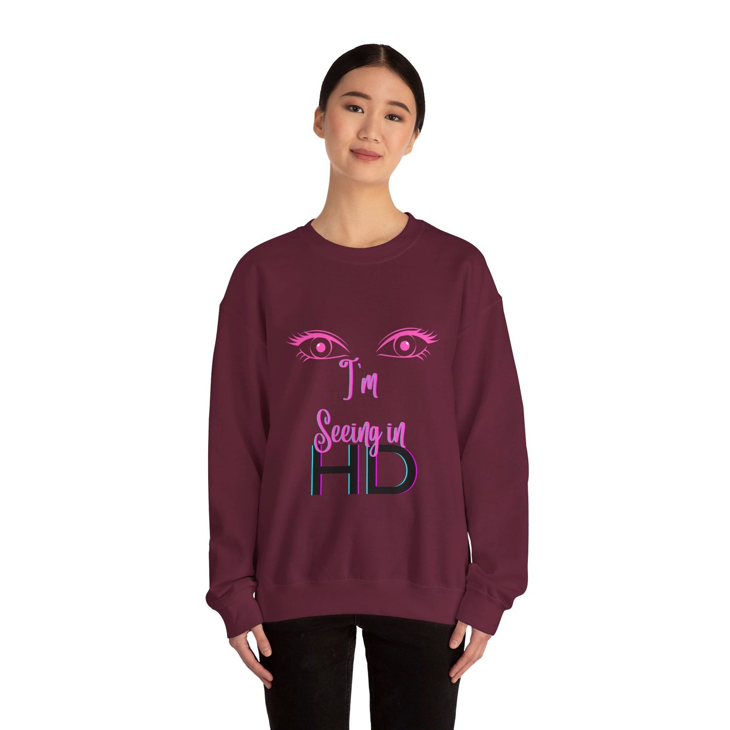 Seeing in HD Espresso Unisex Heavy Blend™ Crewneck Sweatshirt