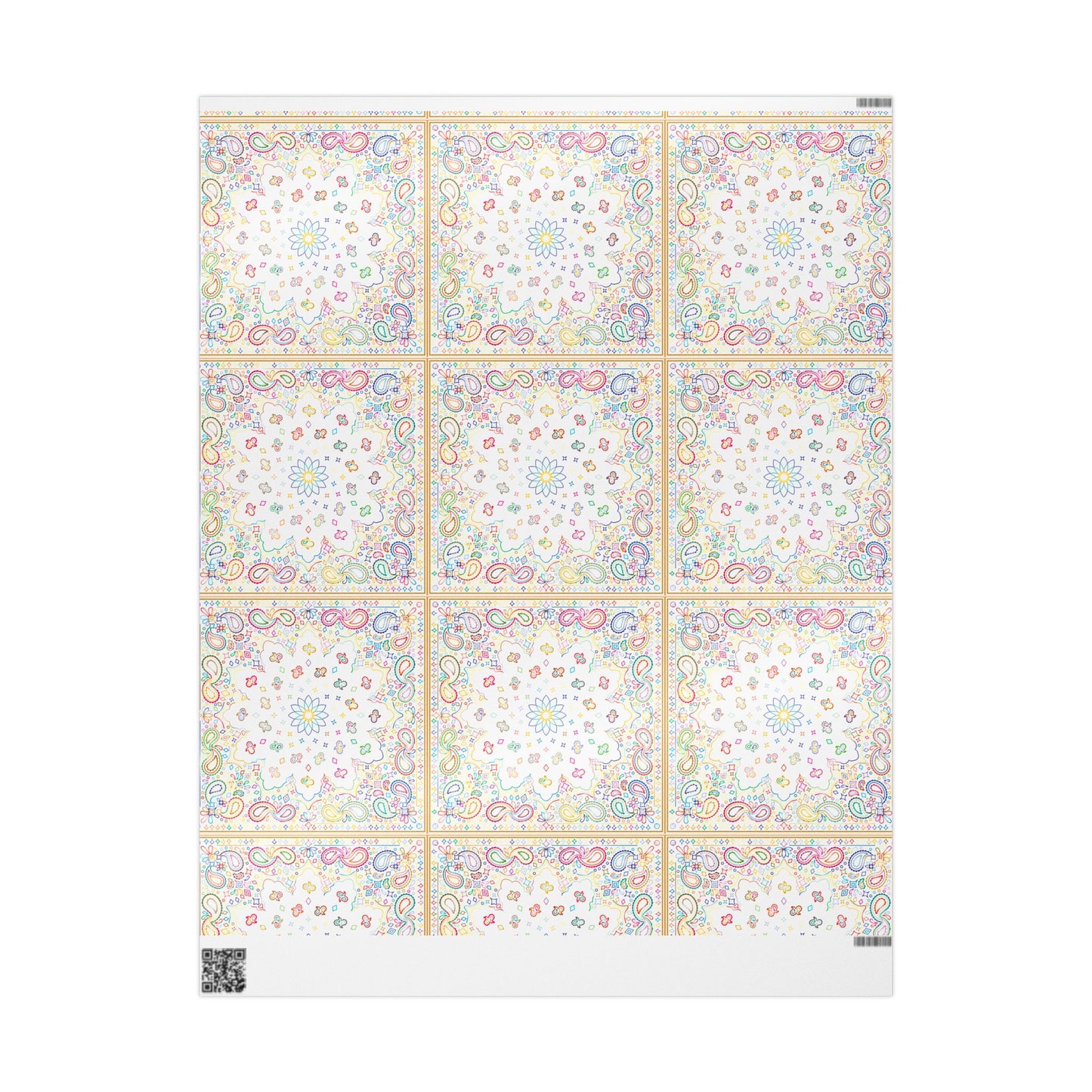 Rainbow Paisley Wrapping Papers Colorful Gift Wrap for Birthdays, Holidays,
