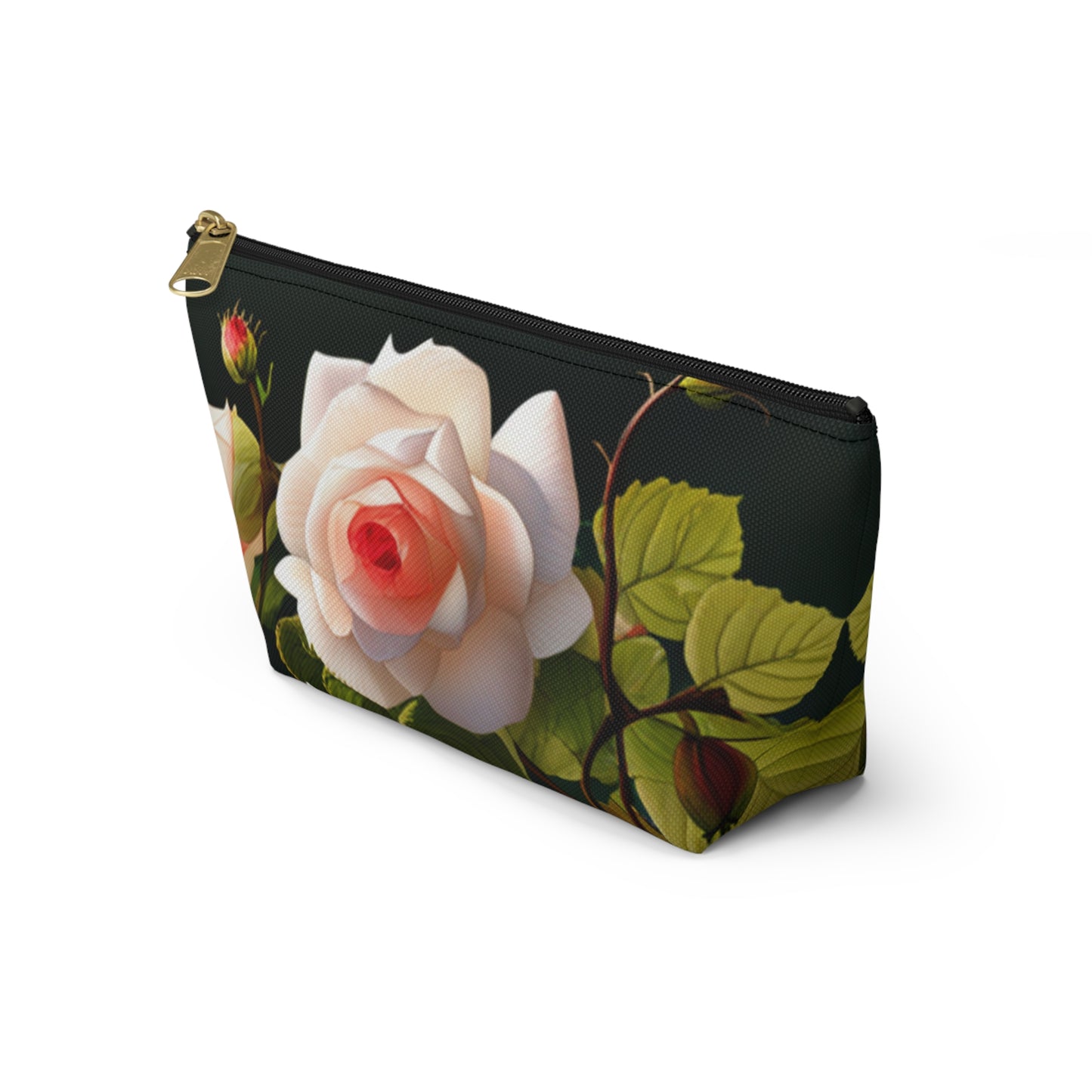 English Roses Accessory Pouch with T-bottom, Floral Makeup Bag, Travel Organizer