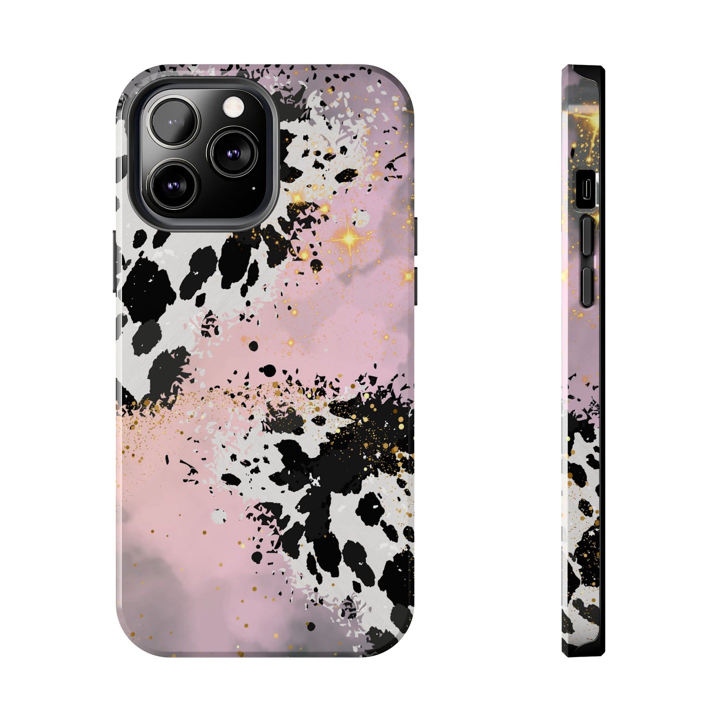Pink Cow Print Tough Phone Case, Cute and Durable Phone Cover, Cute Phone Cover, Gift For Her, Phone Protection, Stylish Phone Accessory, Animal Print Phone Case, Cow Print Accessories
