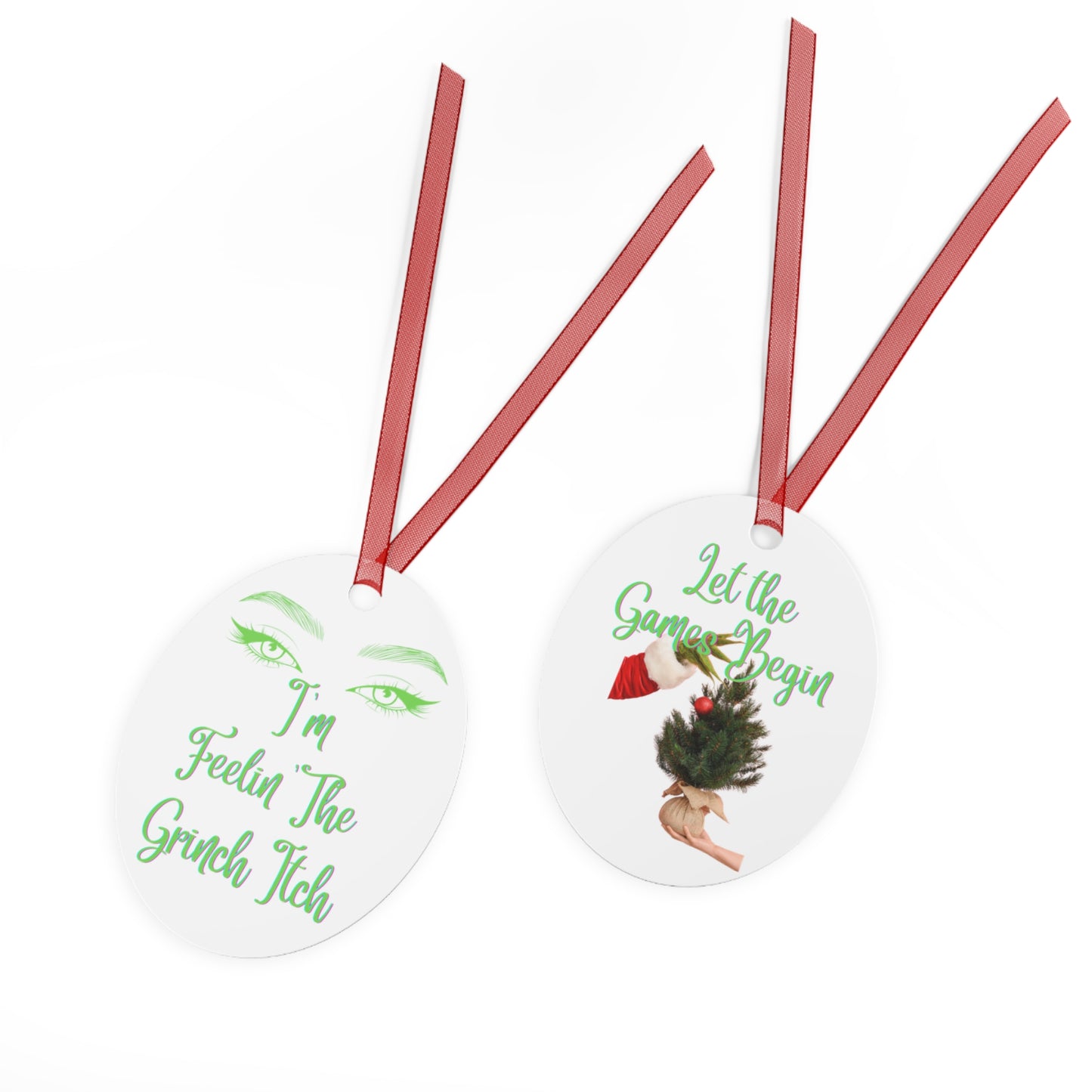 Grinch Itch Metal Ornaments - Perfect Gift for Christmas, Holiday Season, Festive Home Decor, Funny Christmas Ornament, Quirky Decoration