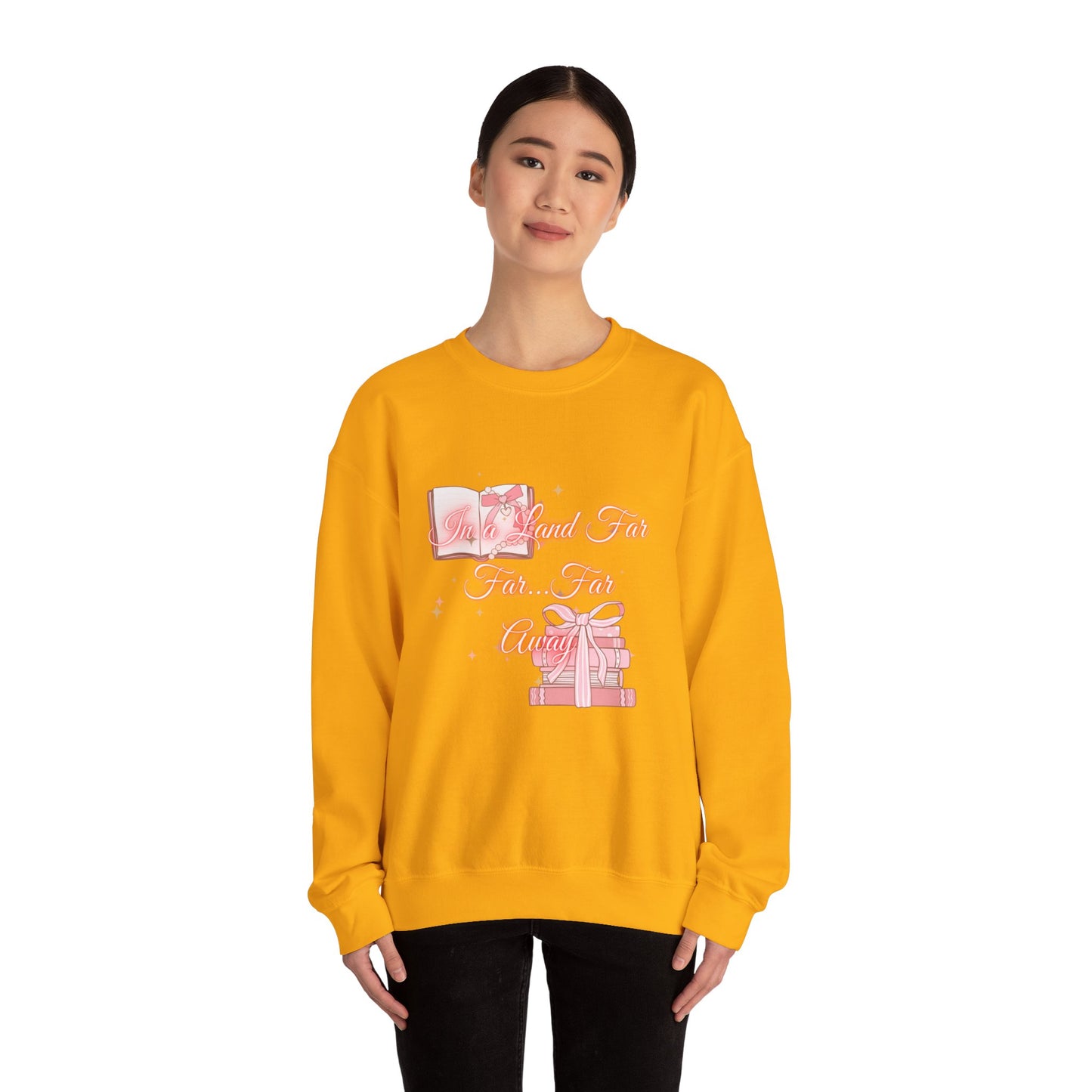 Far Away Fairytales Unisex Heavy Blend™ Crewneck Sweatshirt, Cozy Winter Wear, Fairytales Clothing, Storybook Fashion, Gift For Book Lovers