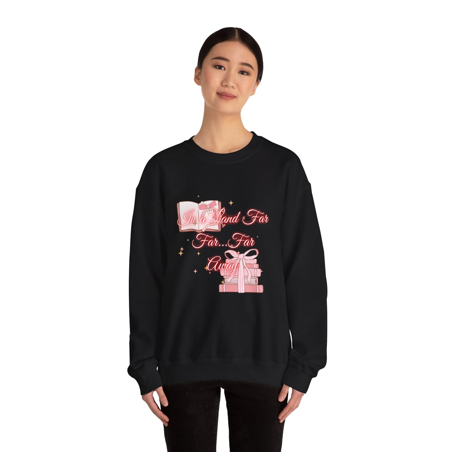 Far Away Fairytales Unisex Heavy Blend™ Crewneck Sweatshirt, Cozy Winter Wear, Fairytales Clothing, Storybook Fashion, Gift For Book Lovers